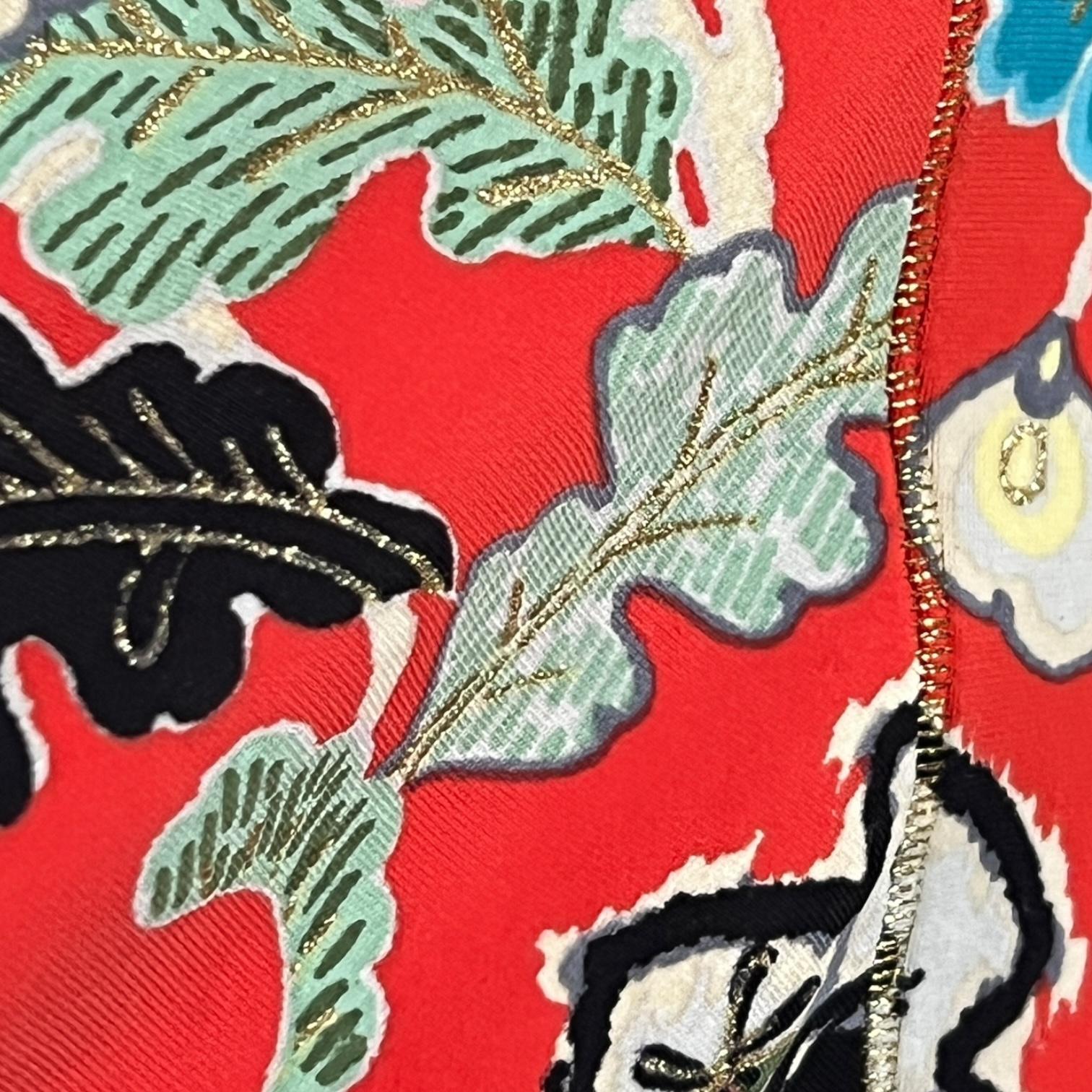 Roberto Cavalli S/S 2003 - Robe cheongsam en soie chinée rouge Pour femmes en vente