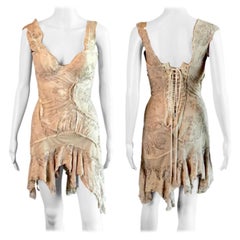 Roberto Cavalli - Passerella P/E 2003 - Corsetto Bustier con pannelli in rete trasparente Mini Dress