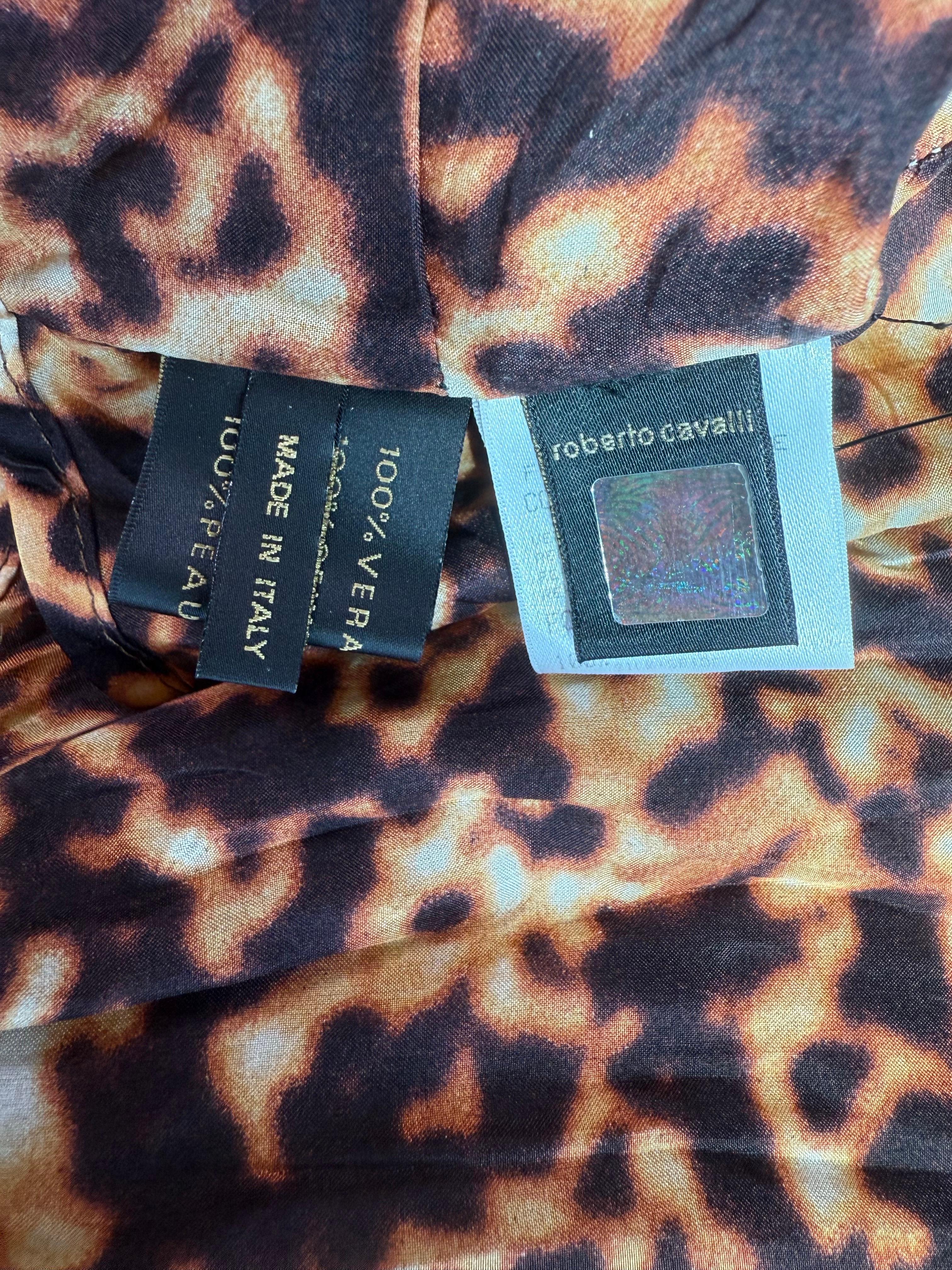 Roberto Cavalli S/S 2003 Laufsteg bestickte florale Lederjacke Mantel im Angebot 14