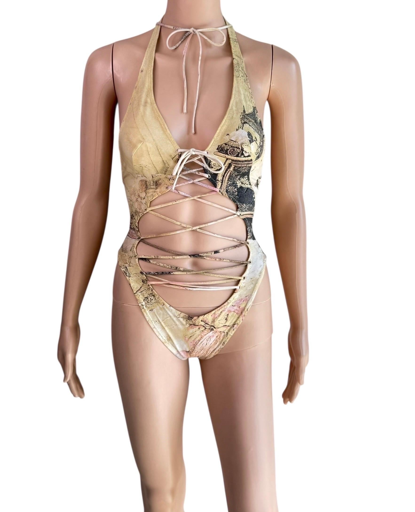 Roberto Cavalli S/S 2003 Laufsteg Schnürung Einteiliger Bodysuit Bademode Badeanzug im Angebot 6