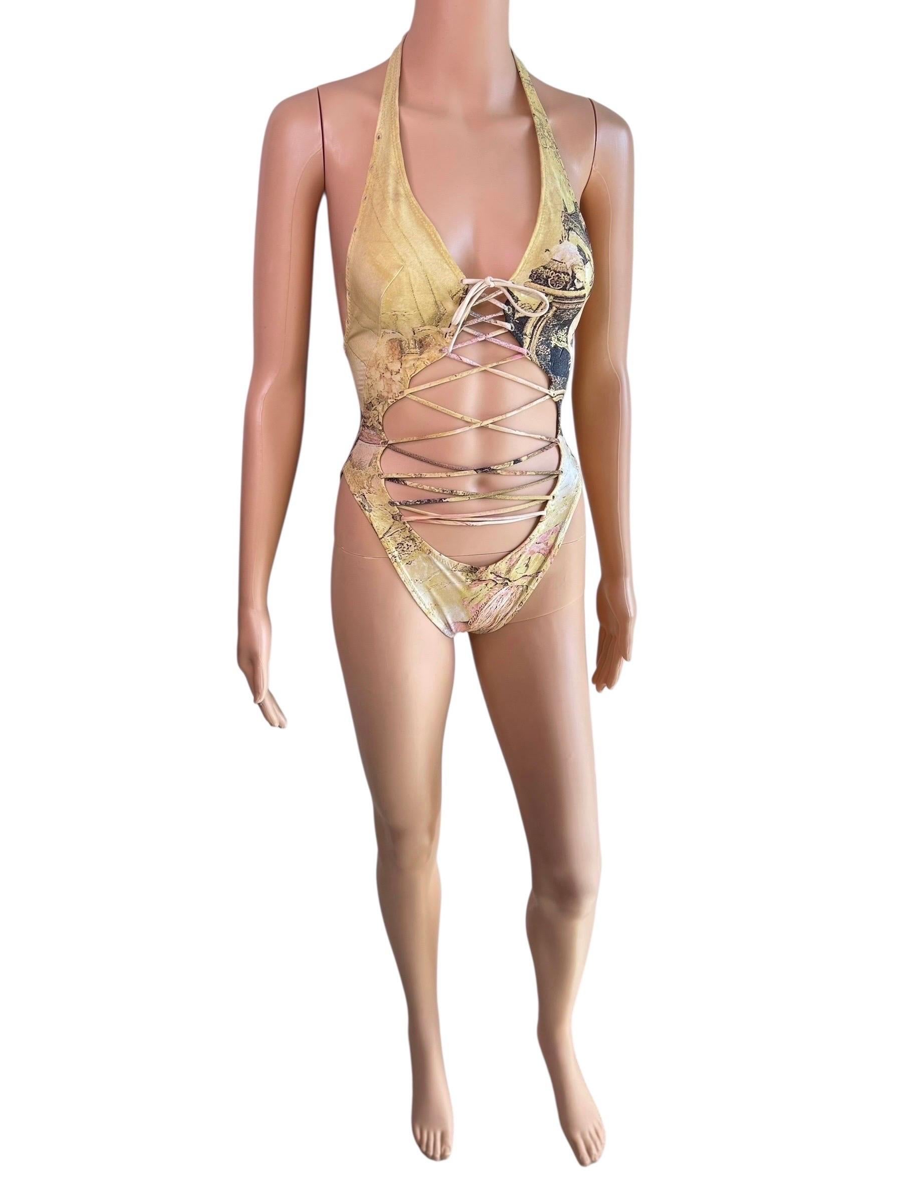 Roberto Cavalli S/S 2003 Laufsteg Schnürung Einteiliger Bodysuit Bademode Badeanzug im Angebot 10