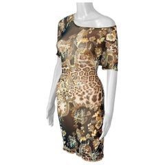 Roberto Cavalli S/S 2003 Sheer Chinoiserie Print Mesh Mini Dress
