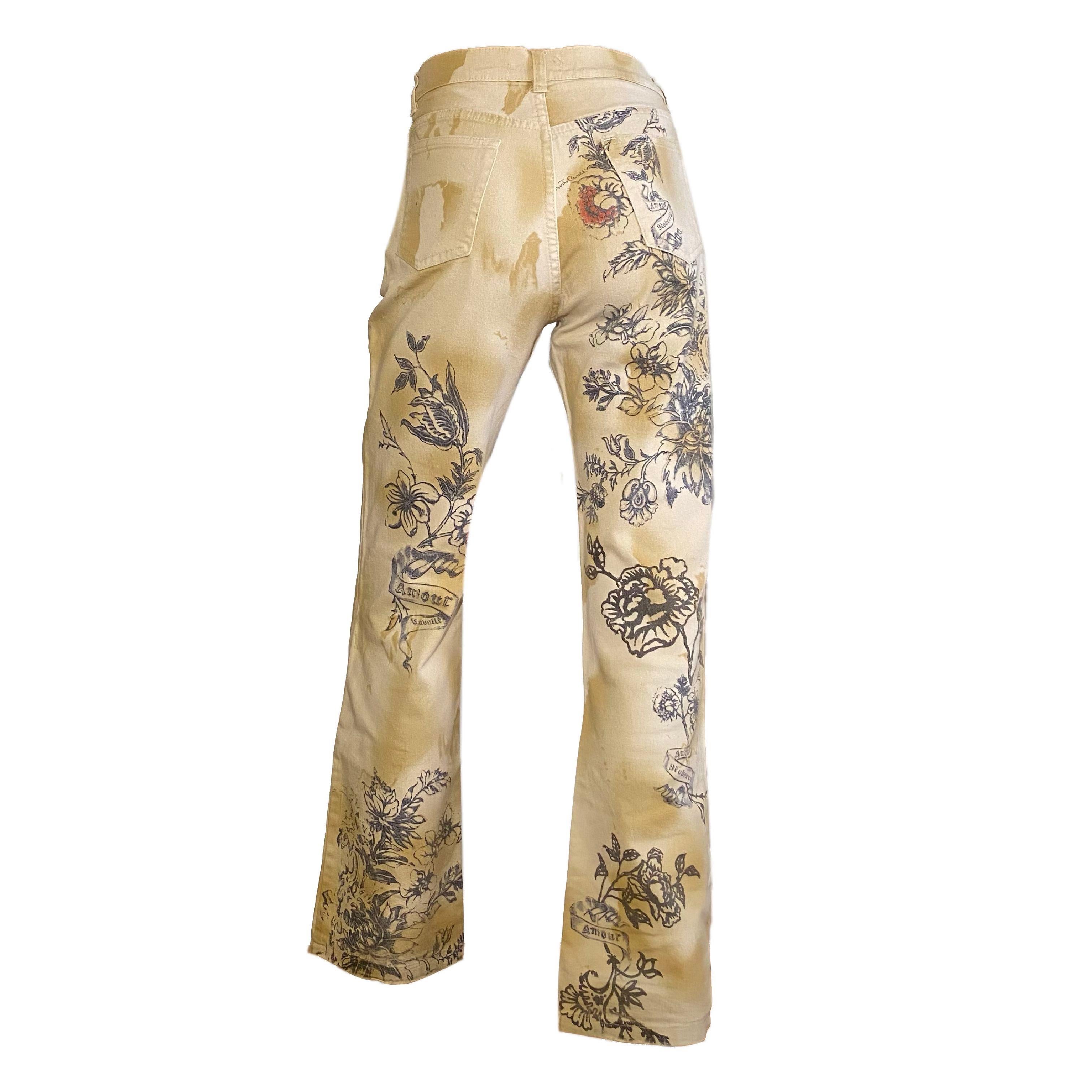 roberto cavalli tattoo jeans