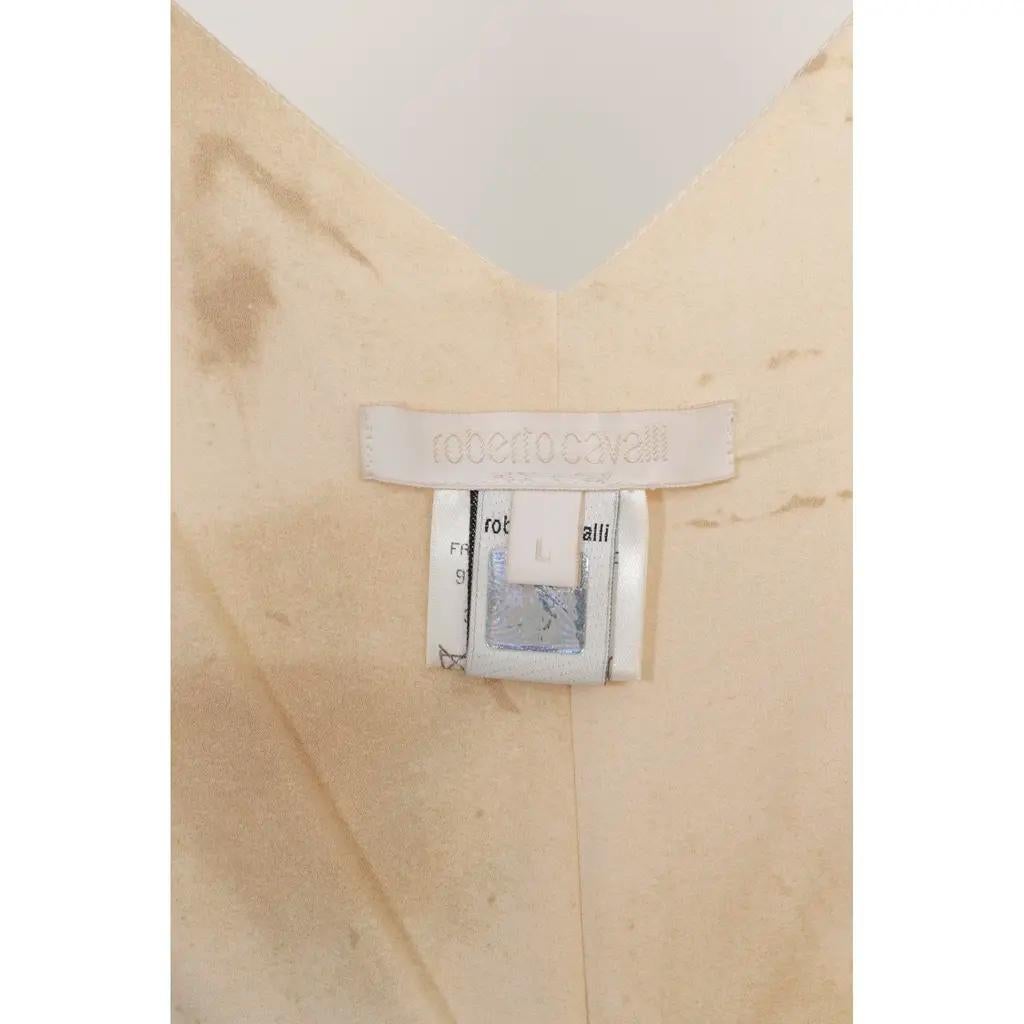 Roberto Cavalli S/S 2003 Tattoo Print Langes Kleid aus Seide - Größe Large im Angebot 6