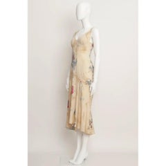 Roberto Cavalli S/S 2003 Tattoo Print Bias Cut Slip Dress in Silk