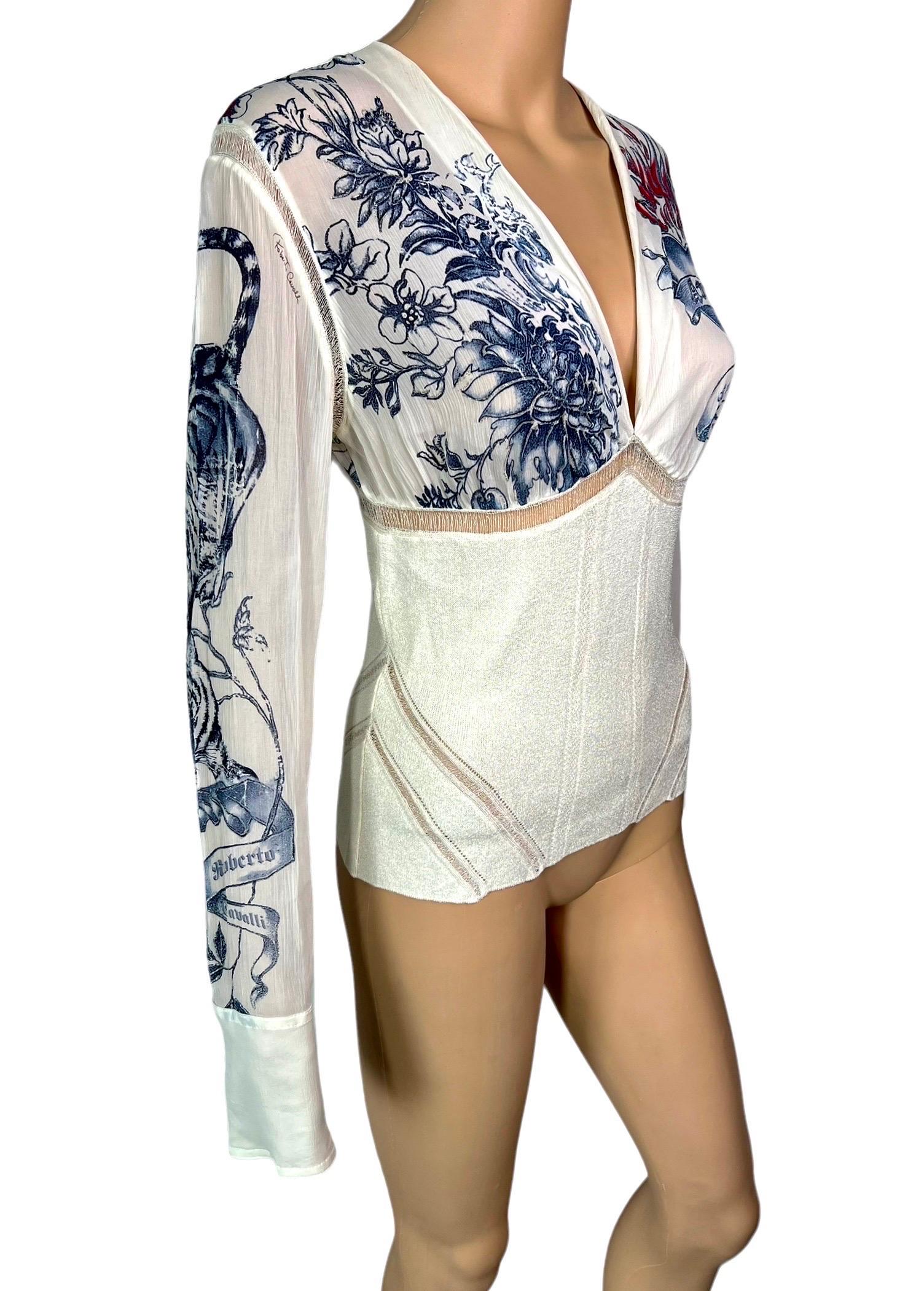 Roberto Cavalli S/S 2003 Tatuaje Paneles transparentes Top y Maxifalda Conjunto 2 piezas en venta 9