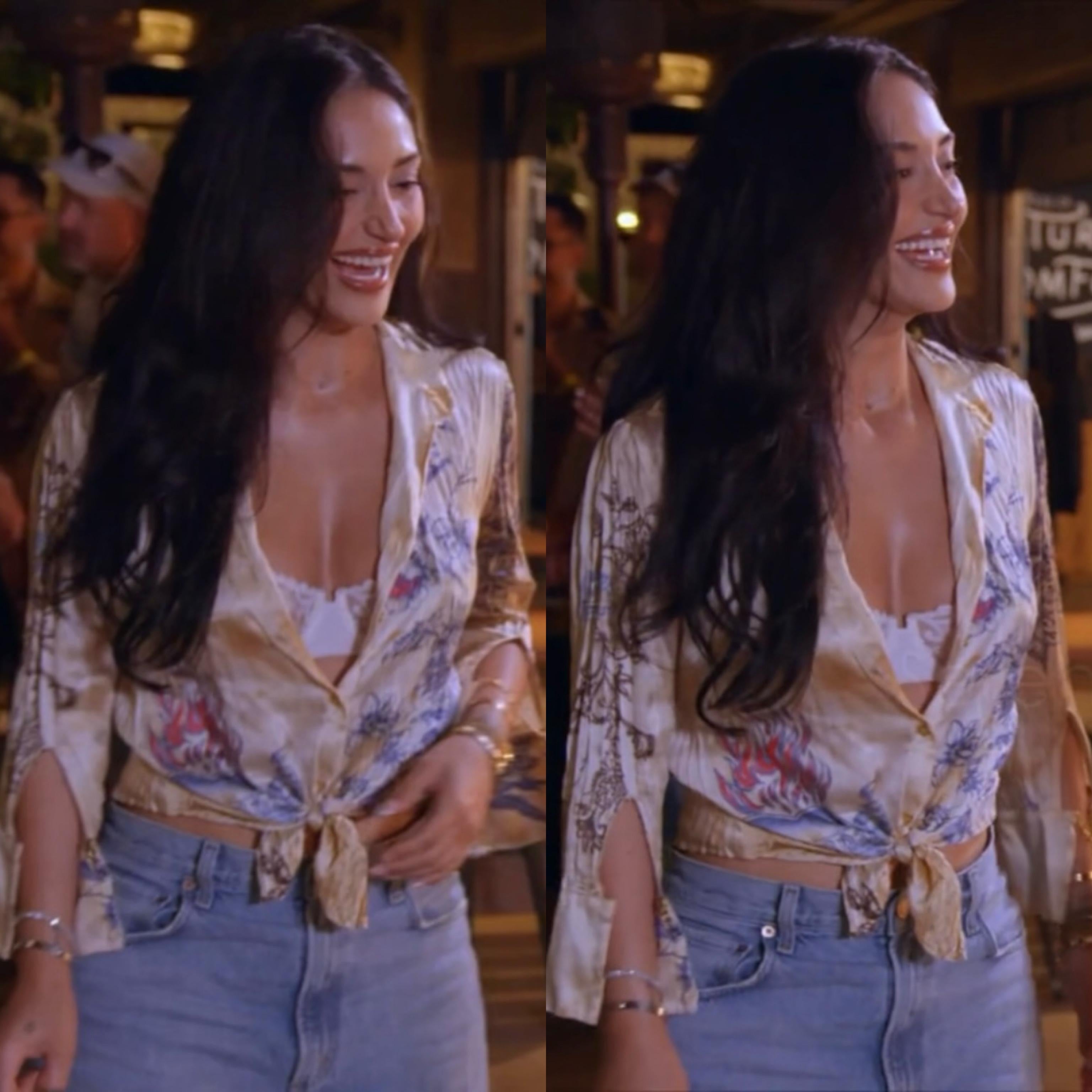 Interdite Vintage presents a Roberto Cavalli S/S 2003 Tattoo Print Silk Blouse Top

• Roberto Cavalli

• From the Spring / Summer 2003 collection

• As seen on Leah Kateb in Love Island: Beyond the Villa (Season 1, Episode 6)

• Made in