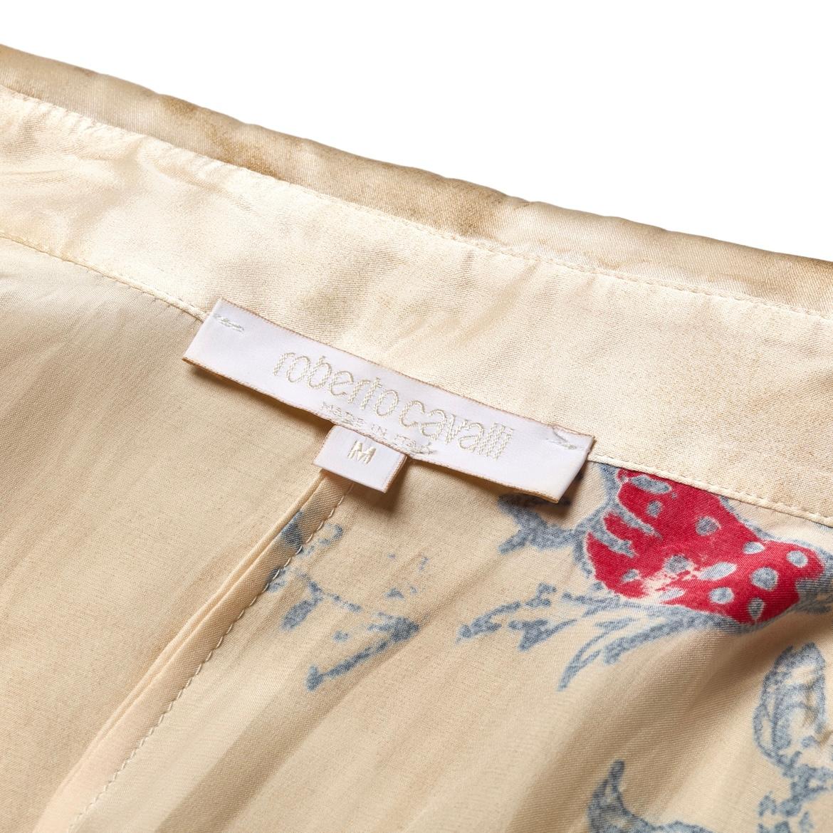 Roberto Cavalli S/S 2003 Tattoo Print Silk Blouse Top For Sale 2