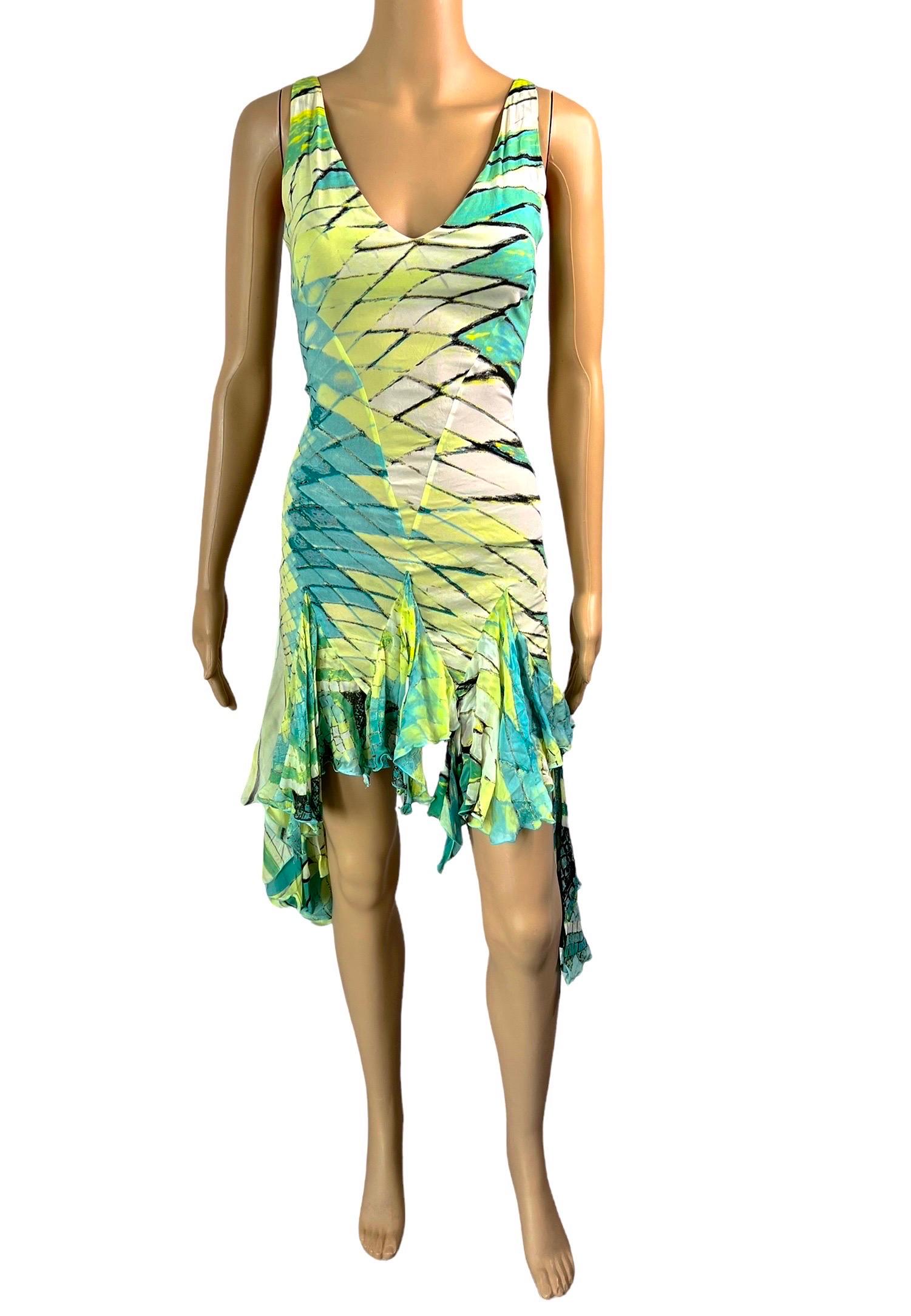 Women's Roberto Cavalli S/S 2004 Asymmetric Mini Dress