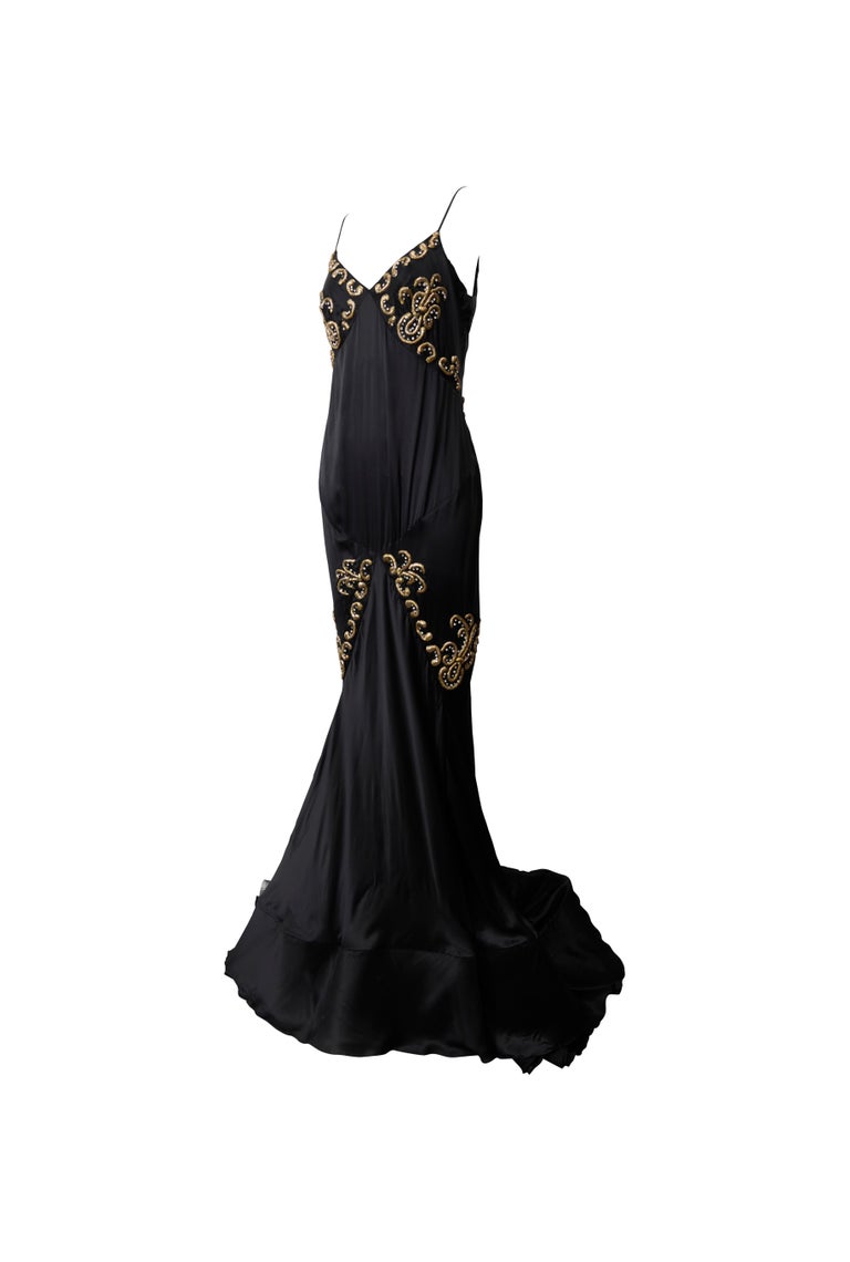 black and gold fishtail dress Black Mermaid Formal Gown 24327 with Gold Flowers Black/Gold / 00