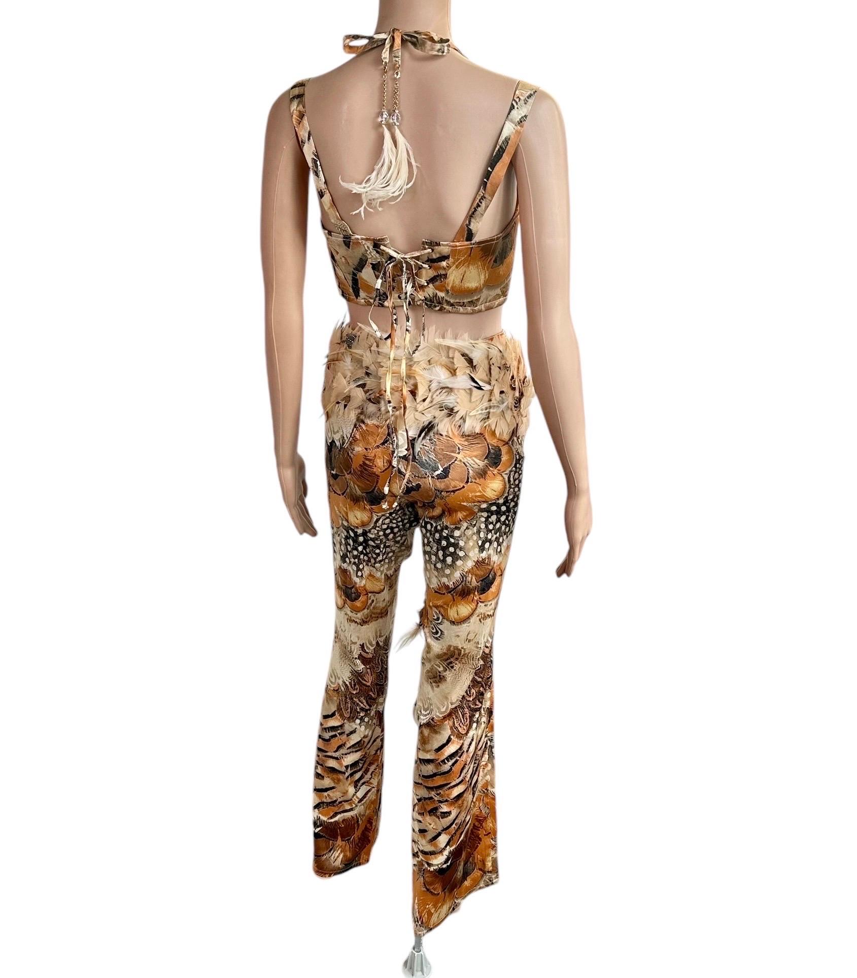 Ensemble 4 pièces Bustier Corset Bra Top Pantalon Ceinture Roberto Cavalli S/S 2004 en vente 7