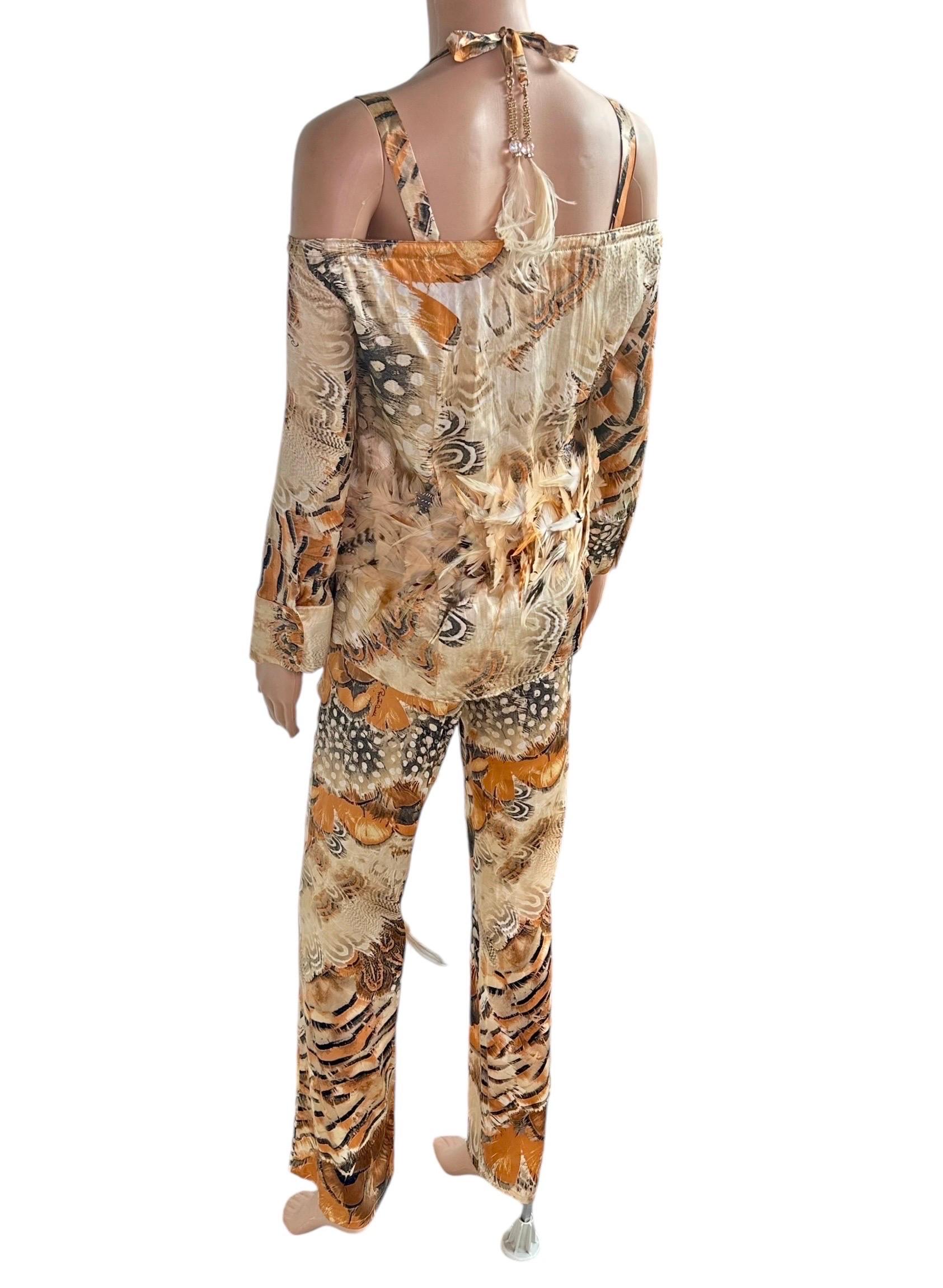 Ensemble 4 pièces Bustier Corset Bra Top Pantalon Ceinture Roberto Cavalli S/S 2004 en vente 9