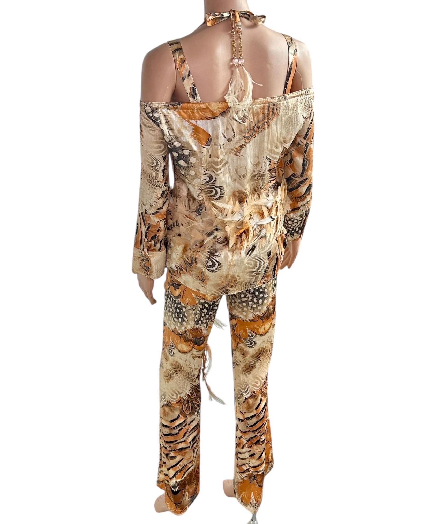 Ensemble 4 pièces Bustier Corset Bra Top Pantalon Ceinture Roberto Cavalli S/S 2004 en vente 10