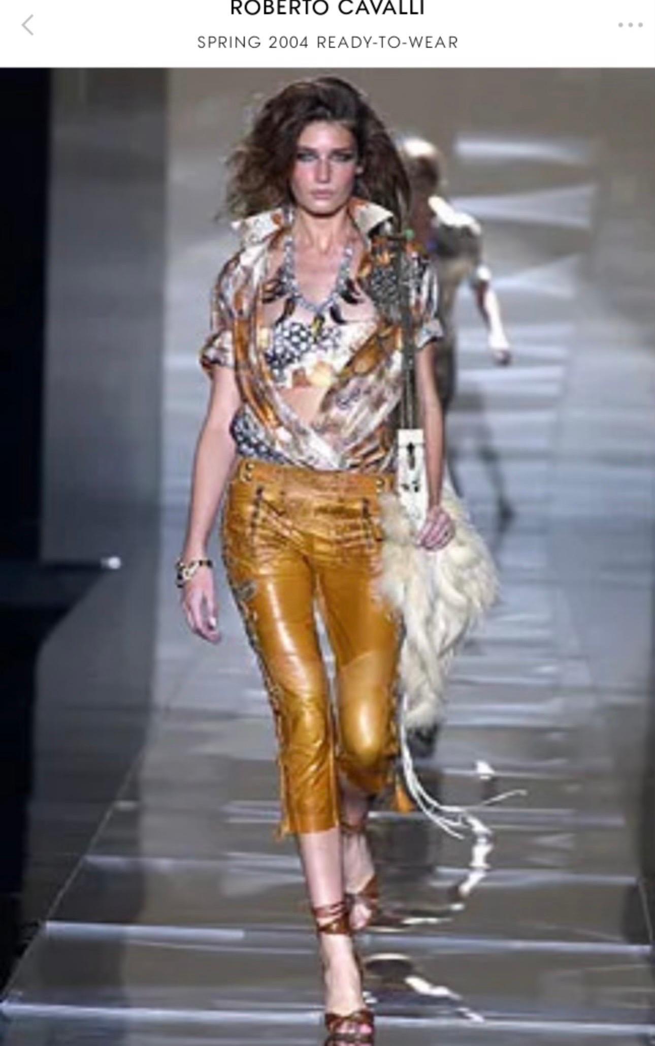 Ensemble 4 pièces Bustier Corset Bra Top Pantalon Ceinture Roberto Cavalli S/S 2004 en vente 14