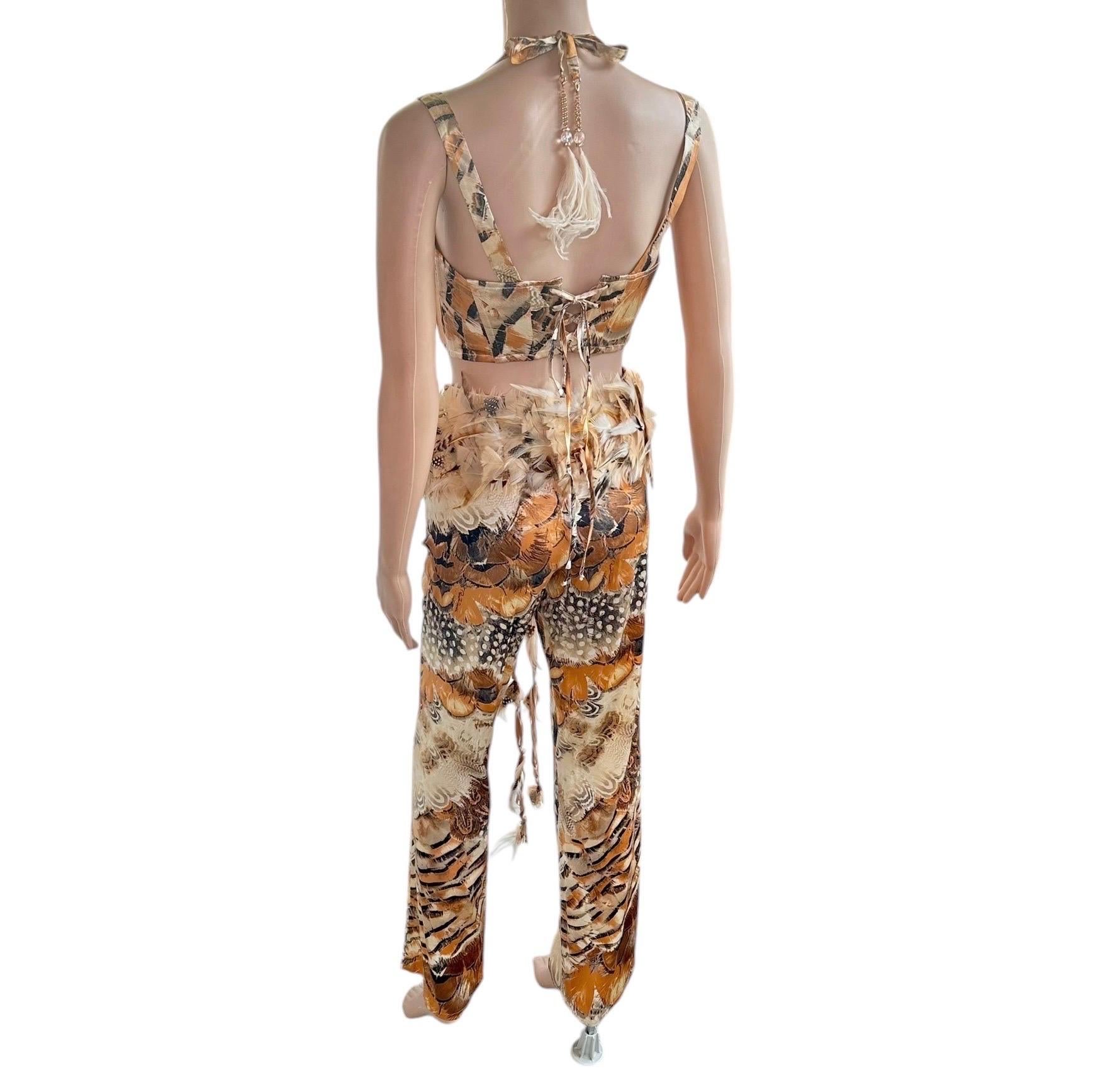 Ensemble 4 pièces Bustier Corset Bra Top Pantalon Ceinture Roberto Cavalli S/S 2004 en vente 3