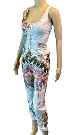 Roberto Cavalli S/S 2004 Bustier Corset Top & Pants Ensemble 2 Piece Set
