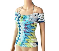 Roberto Cavalli S/S 2004 Cold Off Shoulder Sleeve Shirt Blouse Top