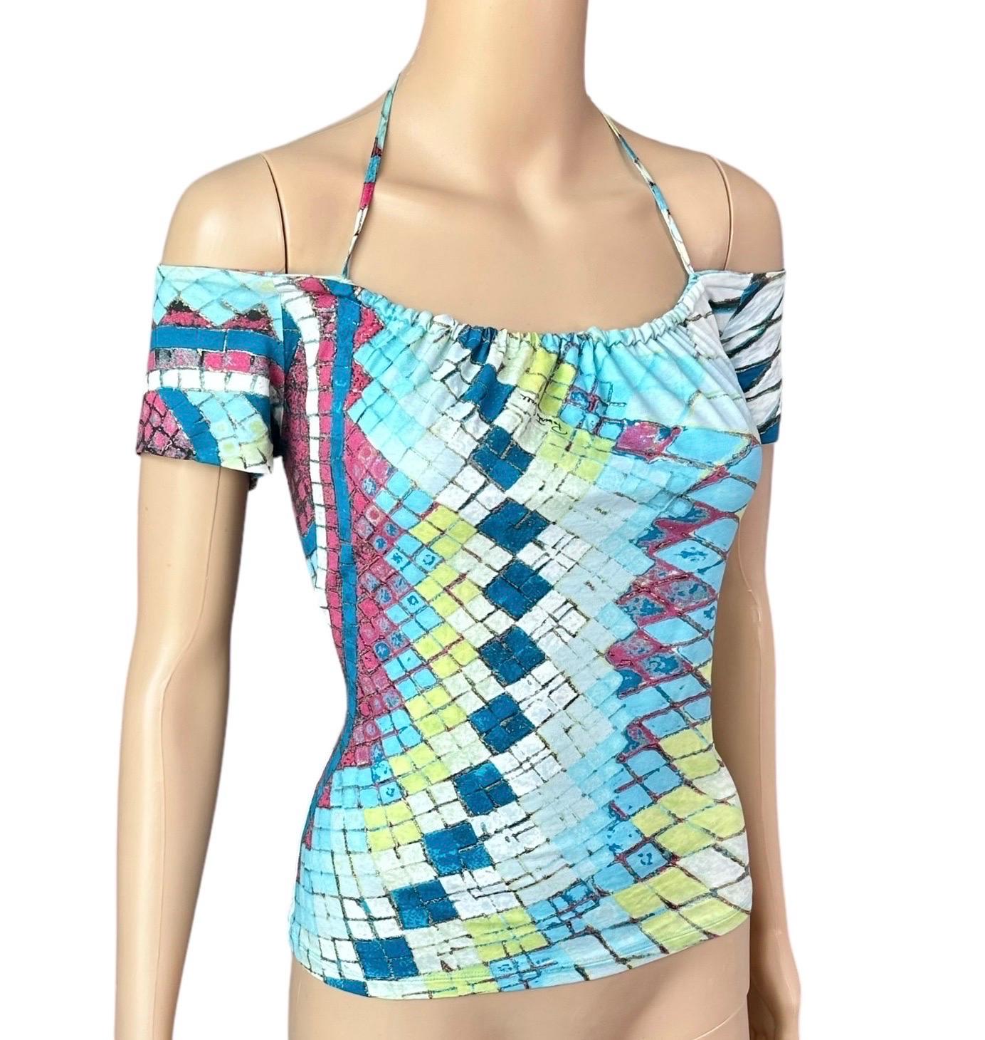 Grigio Roberto Cavalli - P/E 2004 - Camicia a manica fredda off shoulder Blouse Top in vendita