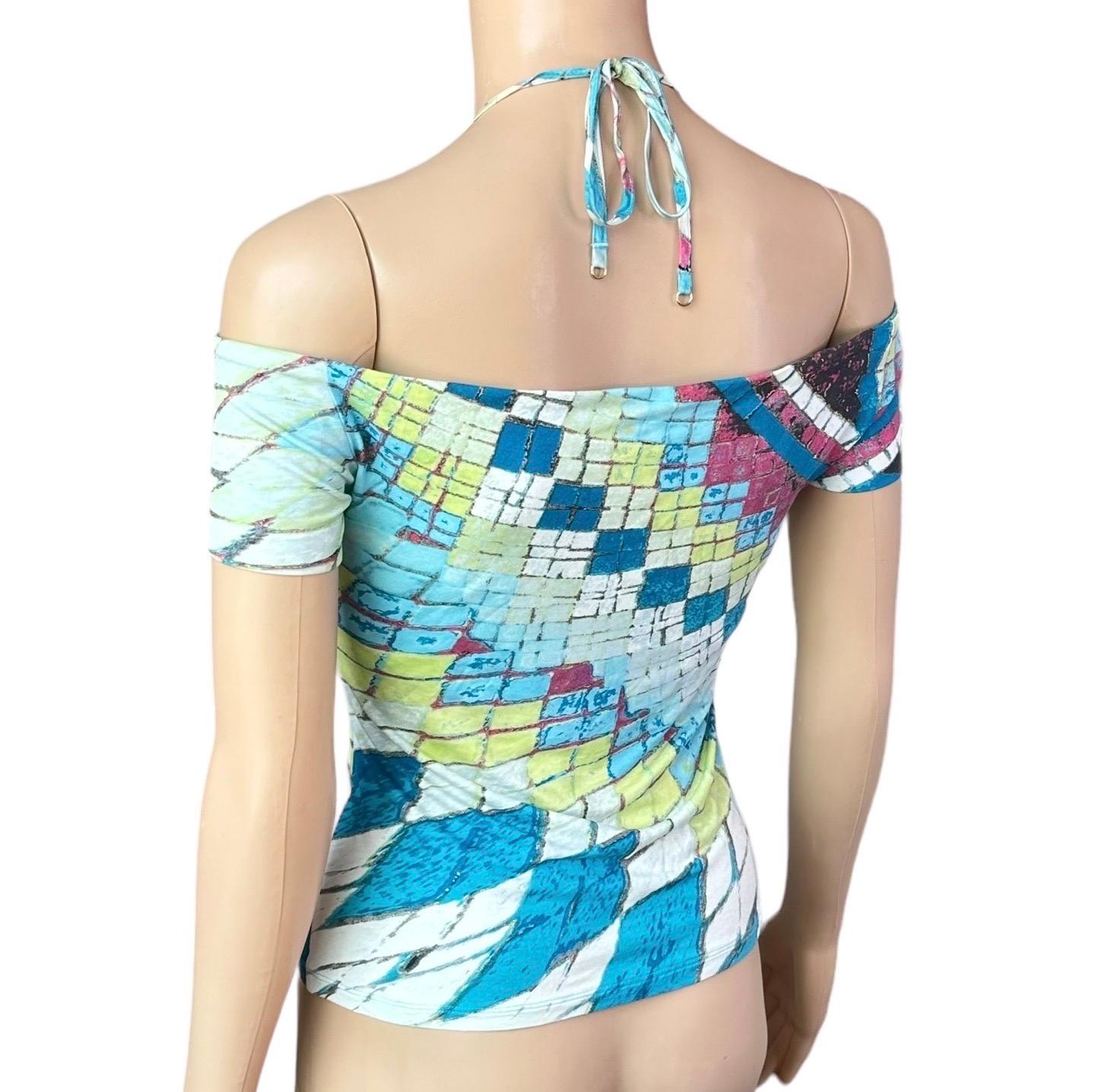 Donna Roberto Cavalli - P/E 2004 - Camicia a manica fredda off shoulder Blouse Top in vendita