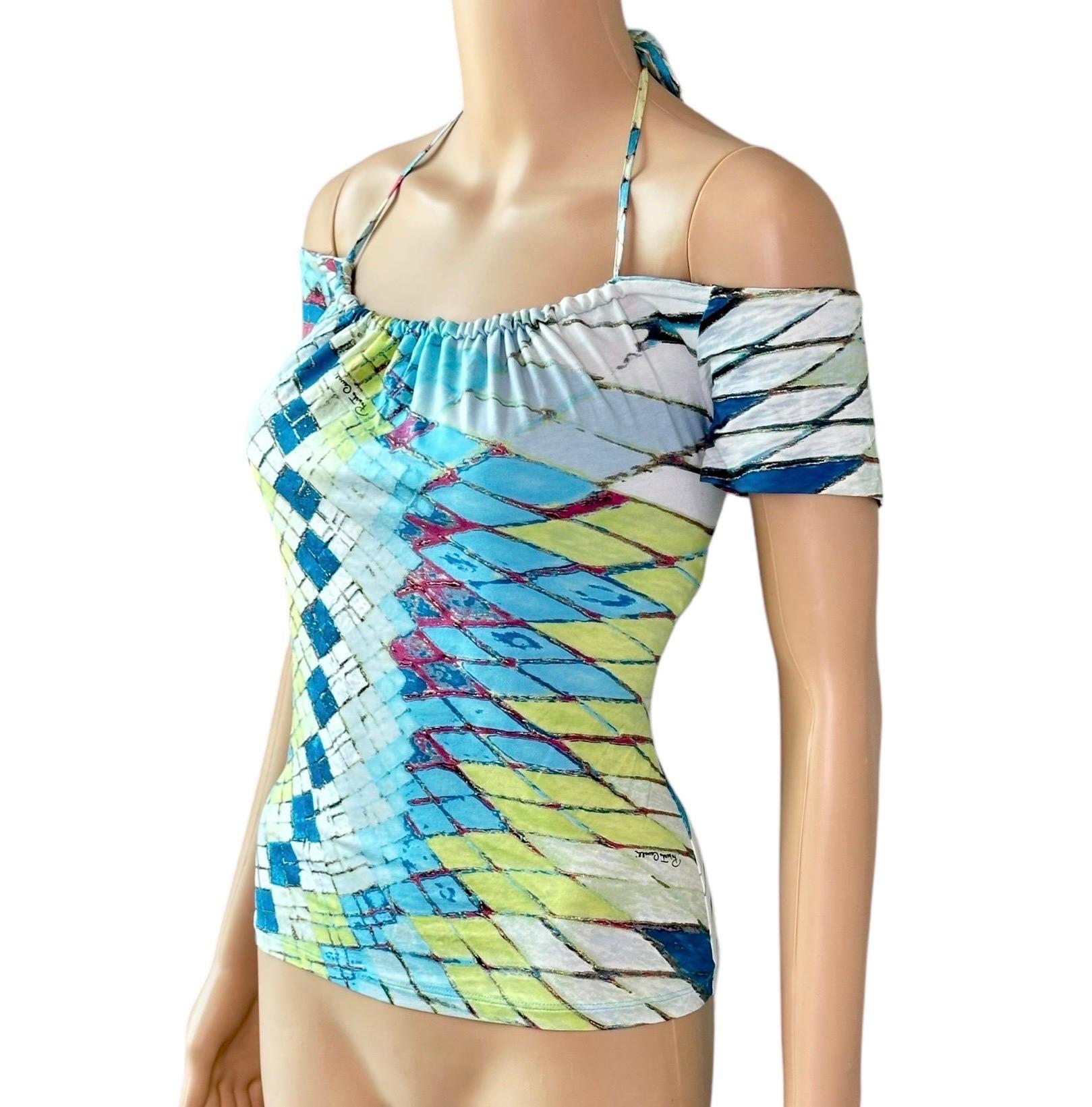 Roberto Cavalli - P/E 2004 - Camicia a manica fredda off shoulder Blouse Top in vendita 1