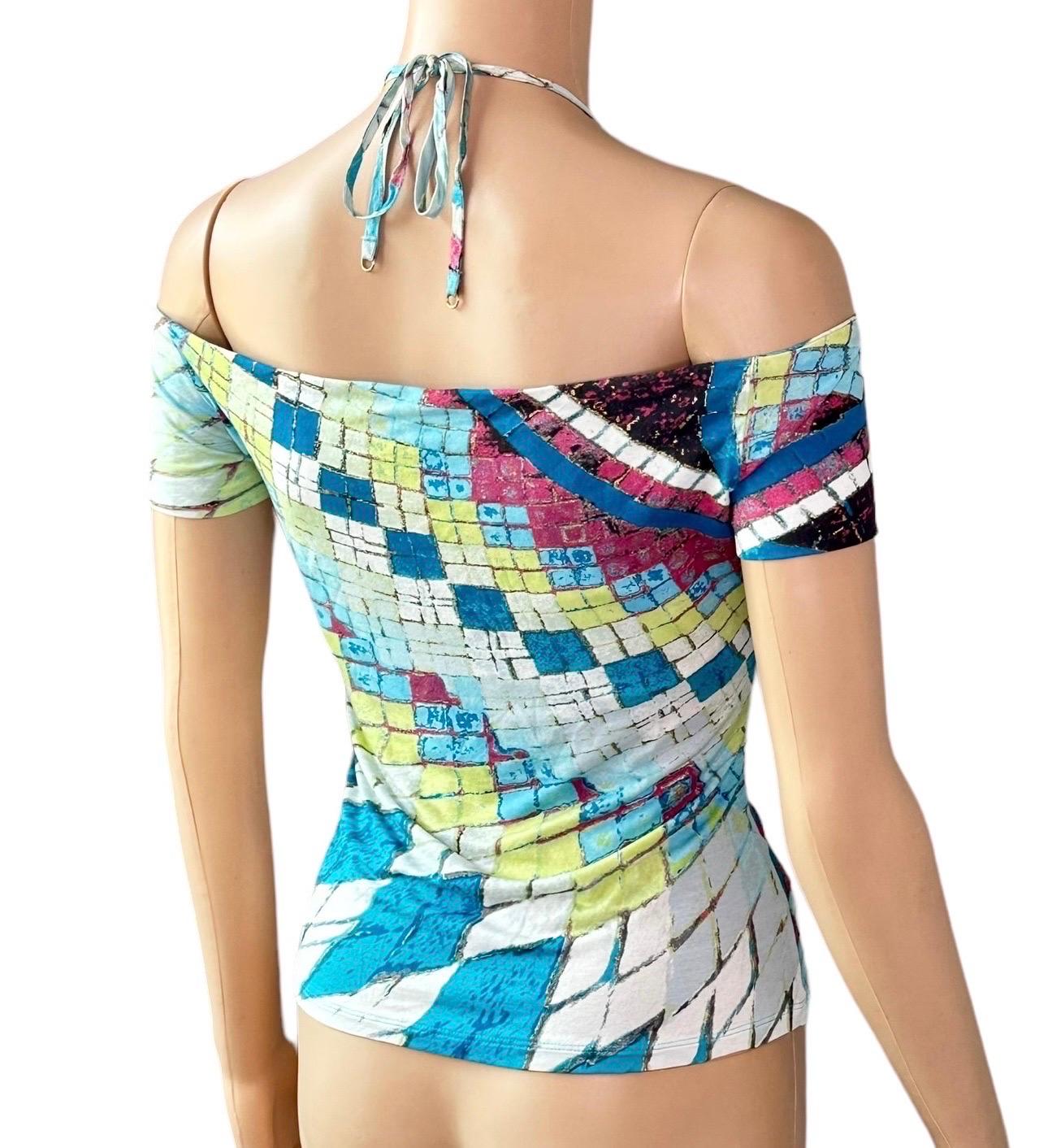 Roberto Cavalli - P/E 2004 - Camicia a manica fredda off shoulder Blouse Top in vendita 2