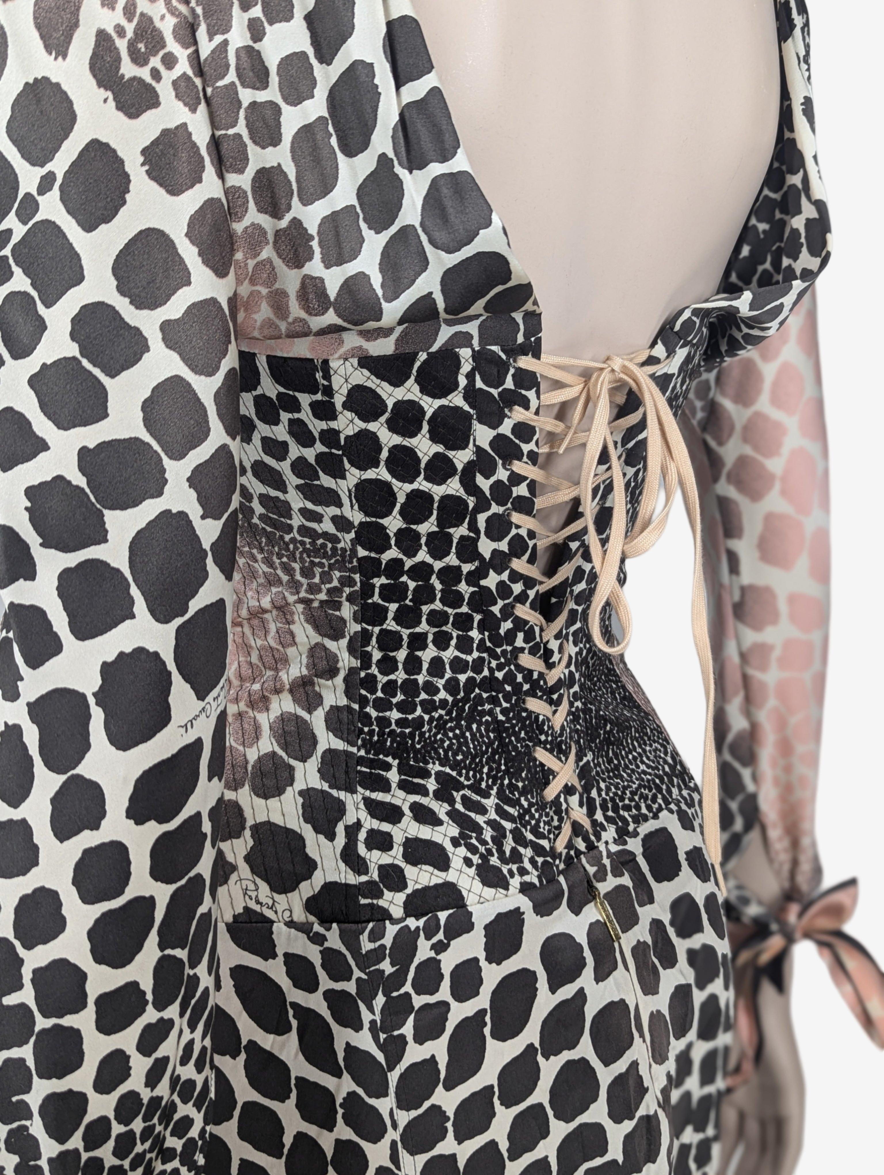 Roberto Cavalli S/S 2004 Collection Cheetah Print Silk Dress For Sale 7