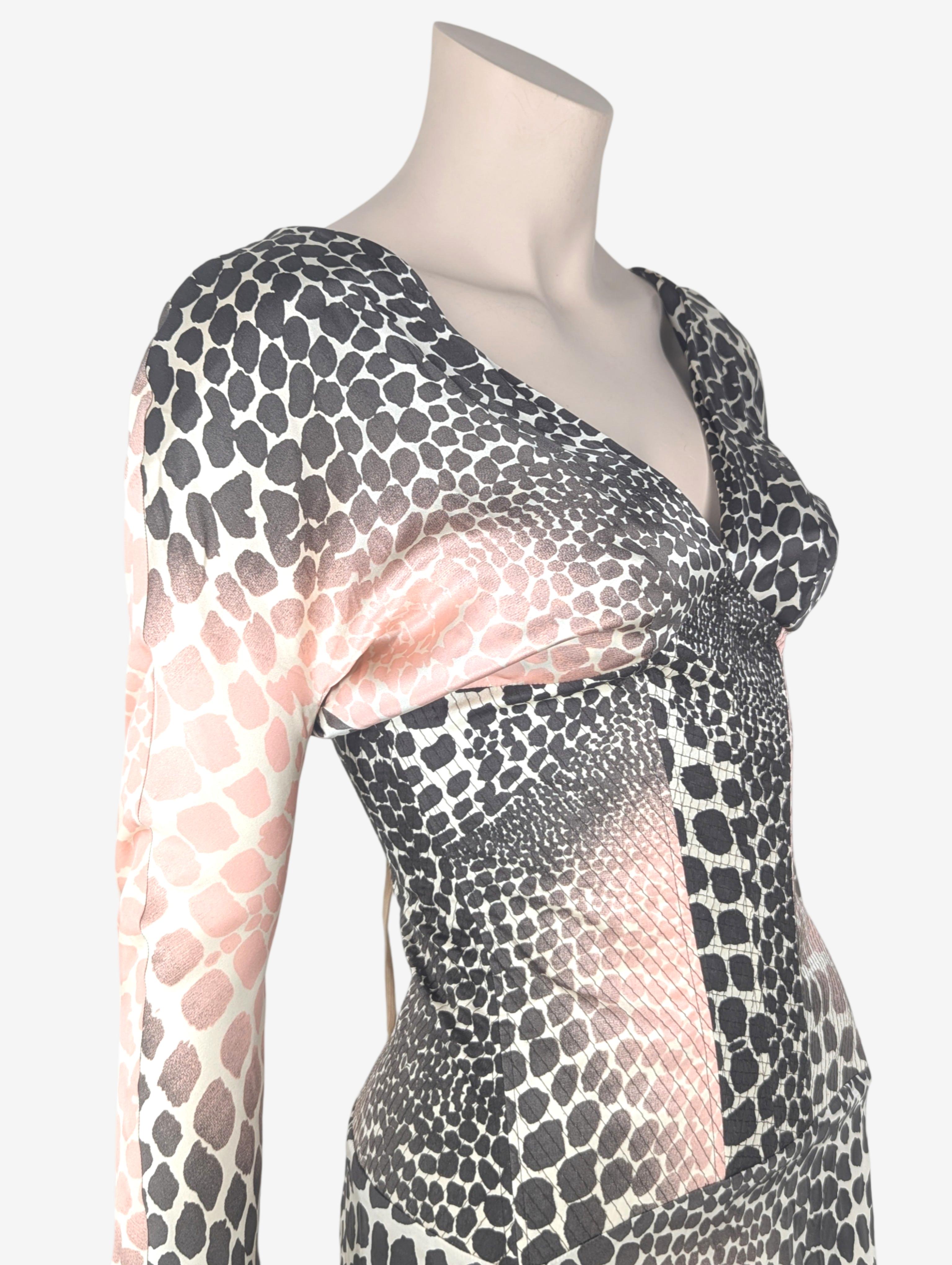 Roberto Cavalli S/S 2004 Collection Cheetah Print Silk Dress For Sale 10