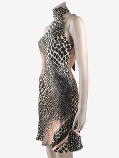 Roberto Cavalli S/S 2004 Collection Cheetah Print Silk Halter Dress