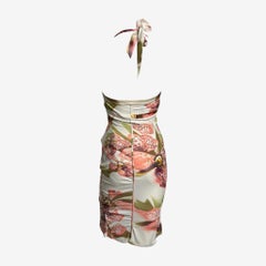 Roberto Cavalli, collection printemps-été 2004 : mini-robe dos nu à imprimé « Ivory Orchid »