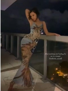 Roberto Cavalli S/S 2004 Multi-Colored Silk Midi Dress