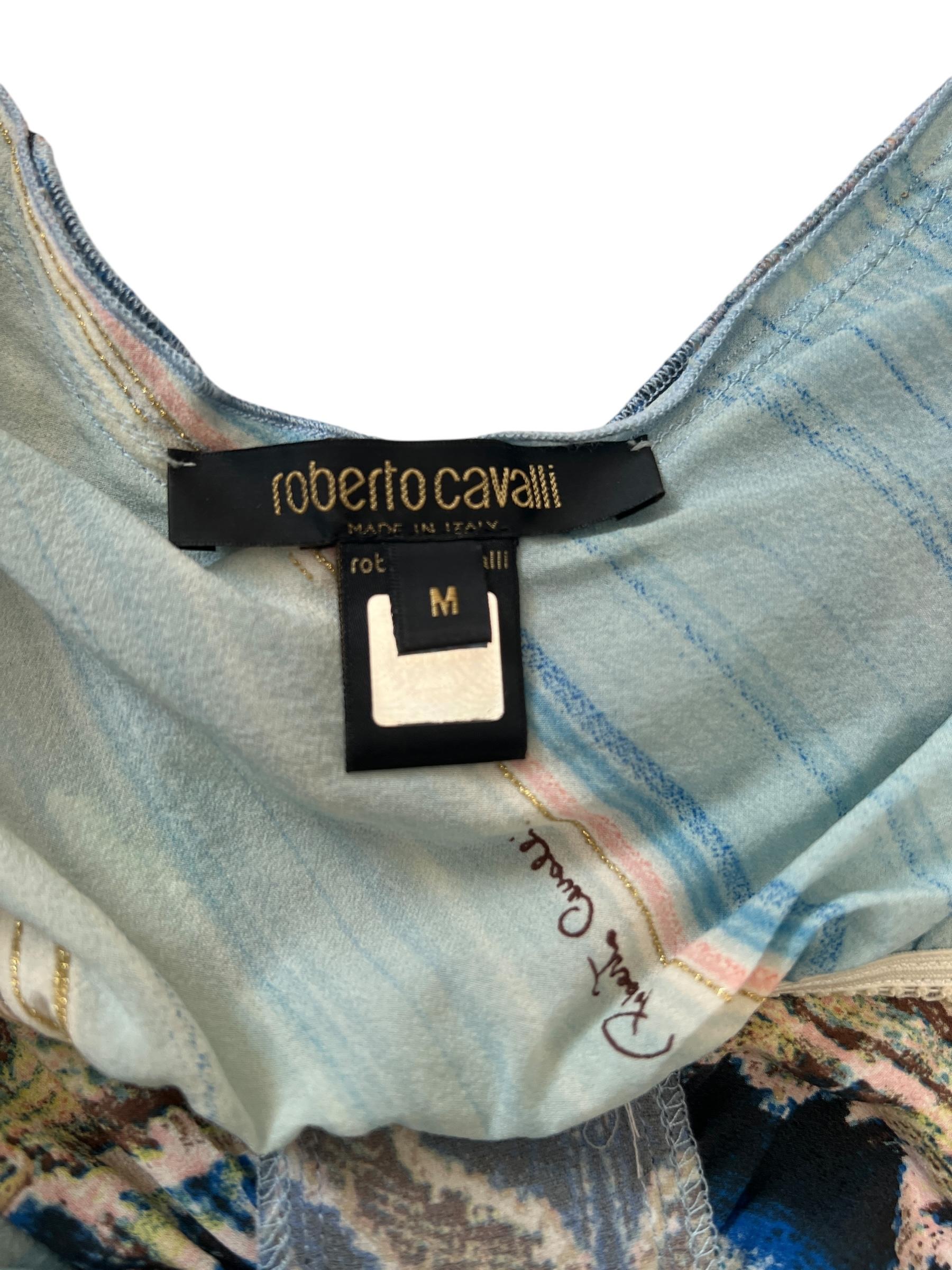 Roberto Cavalli - P/E 2004 - abito midi in seta multicolore in vendita 4