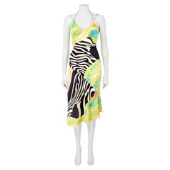 Abito in seta con stampa animalier patchwork di Roberto Cavalli, collezione Primavera/Estate 2004