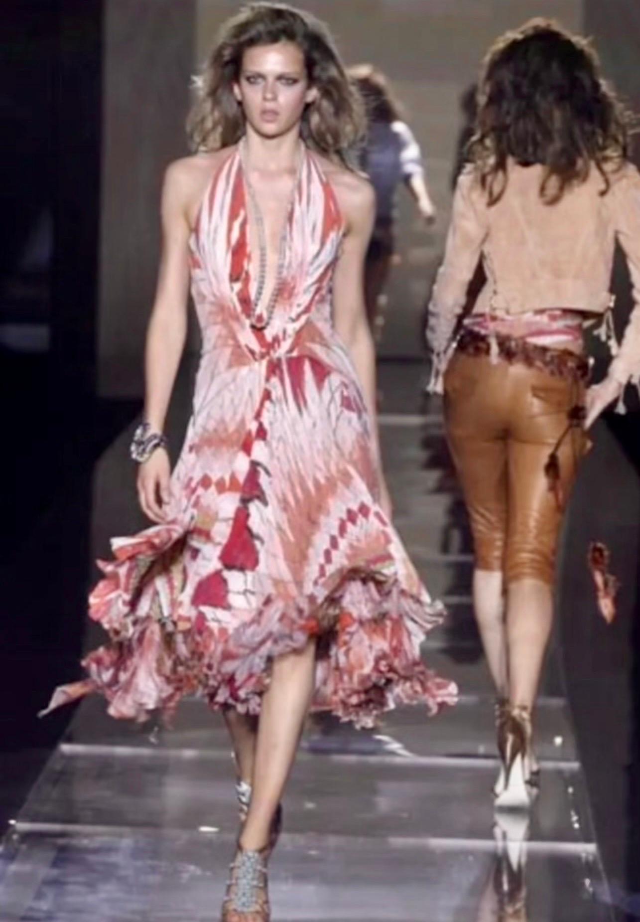 Roberto Cavalli S/S 2004 Runway Corset Plunging Neckline Evening Dress For Sale 8