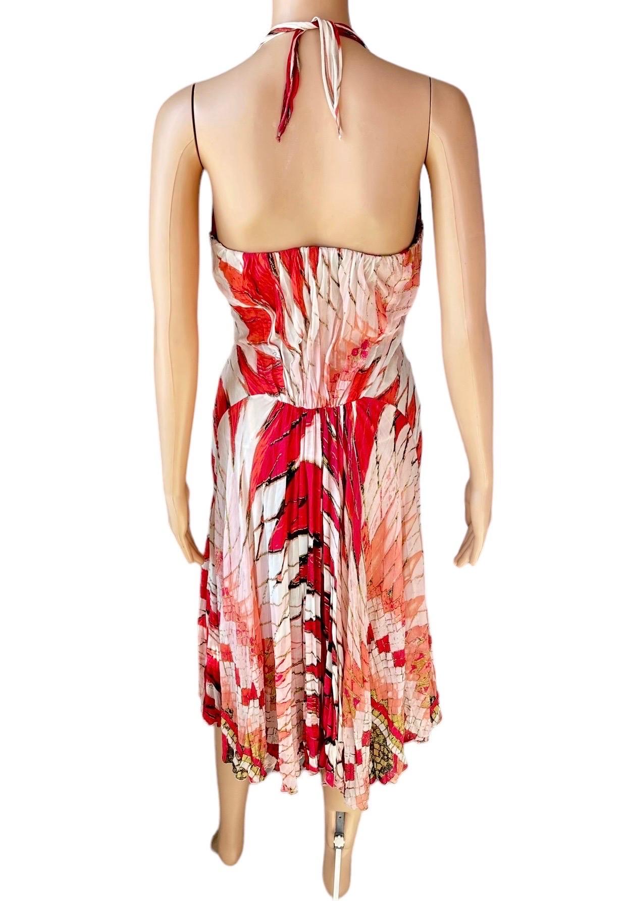 Roberto Cavalli S/S 2004 Runway Corset Plunging Neckline Evening Dress  In Good Condition For Sale In Naples, FL