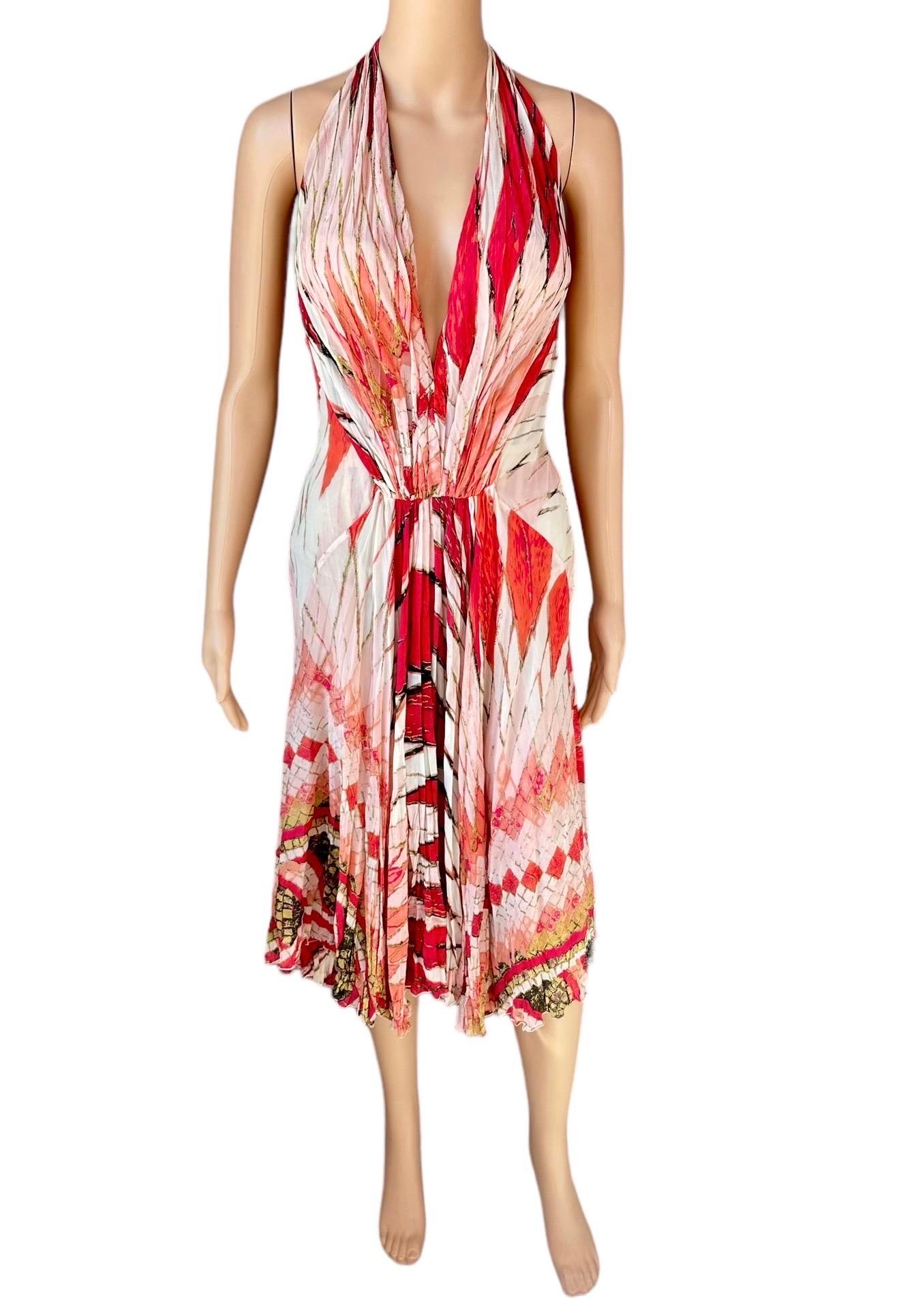 Women's Roberto Cavalli S/S 2004 Runway Corset Plunging Neckline Evening Dress  For Sale