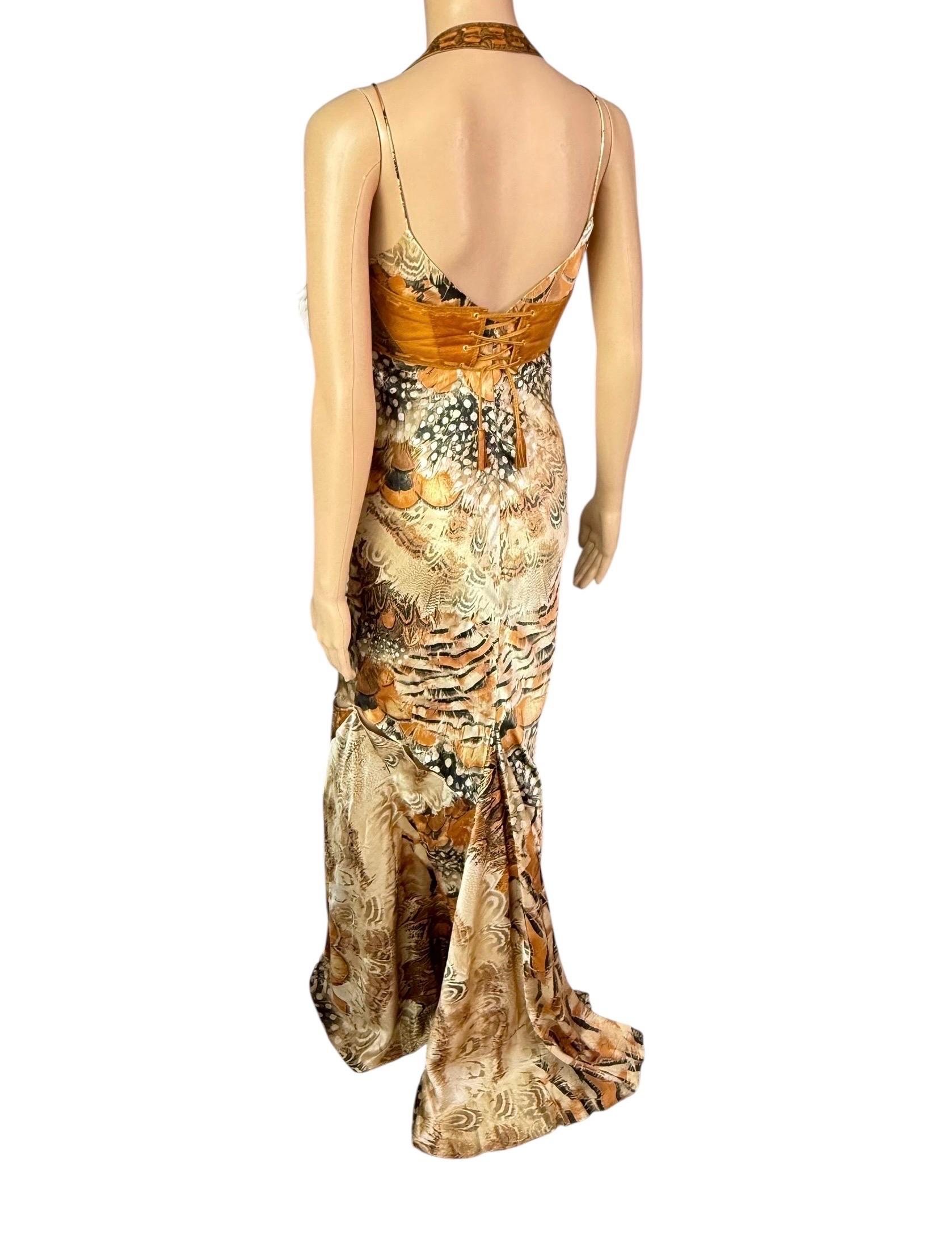Roberto Cavalli S/S 2004 Runway - Ensemble 2 pièces - Robe à découpes et soutien-gorge bustier en cuir en vente 1