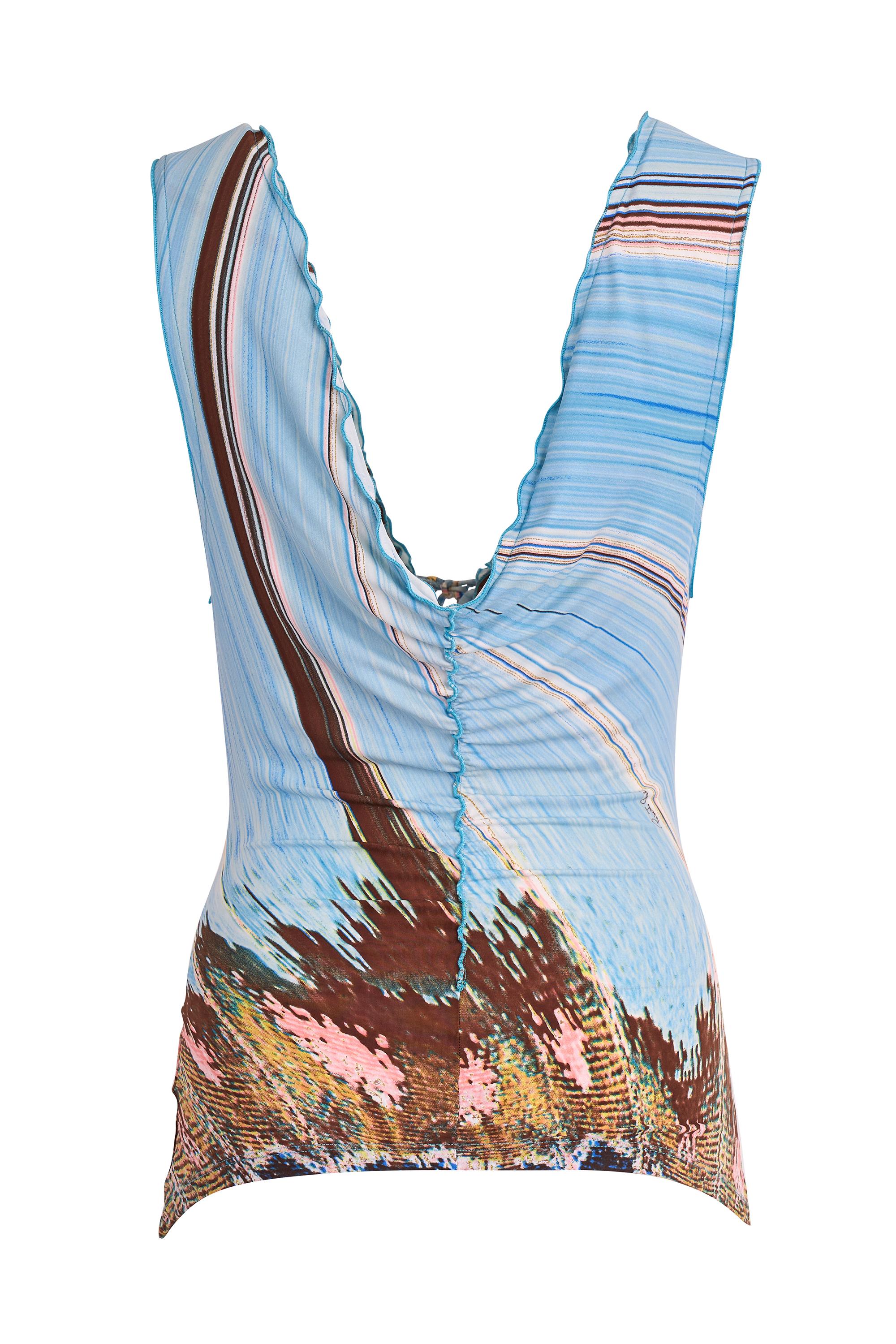 Roberto Cavalli S/S 2004 Runway Feather Print Top In Excellent Condition For Sale In London, GB