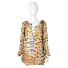 Roberto Cavalli S/S 2005 Bondage - Top léopard corail