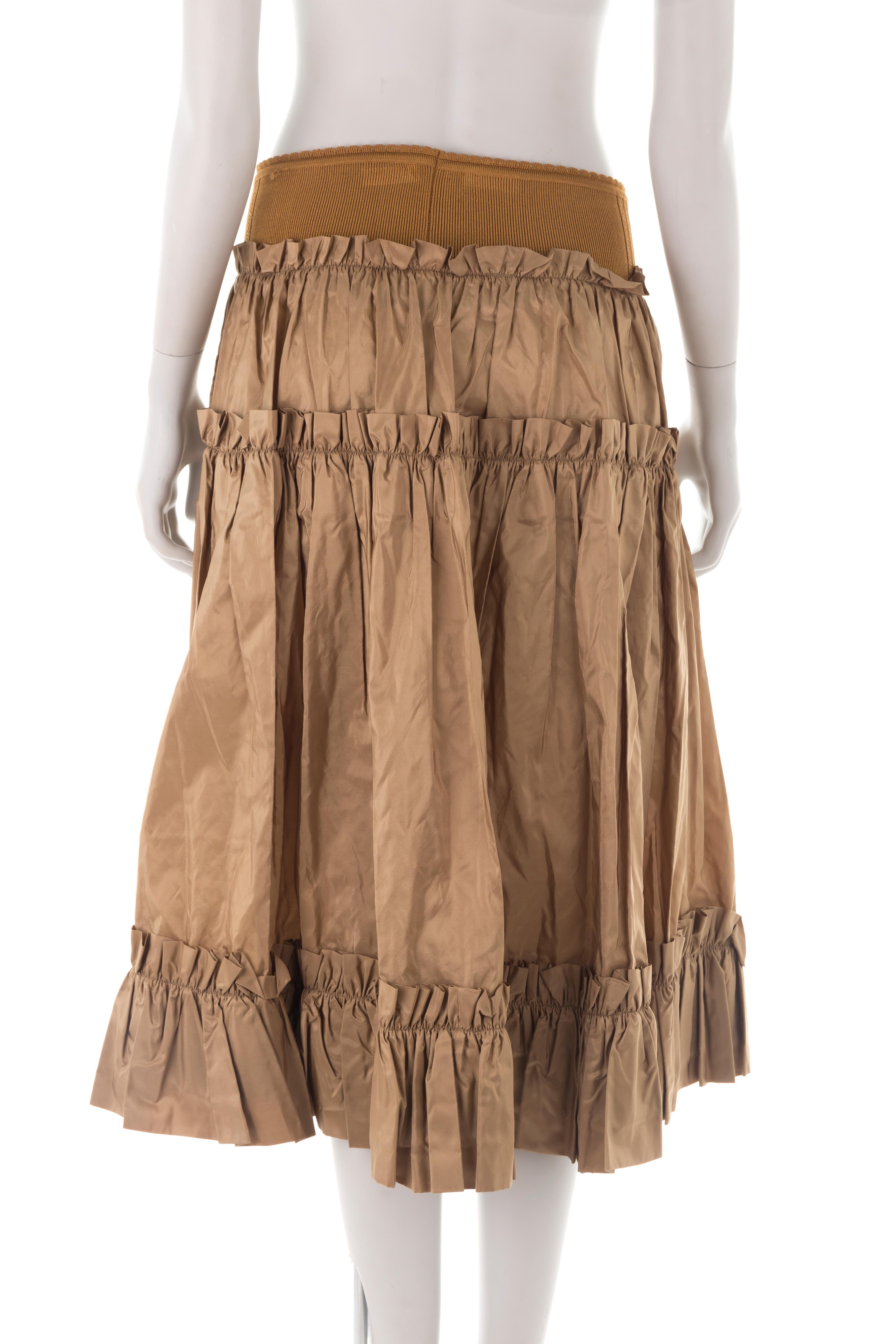 Roberto Cavalli S/S 2005 khaki boho maxi skirt In Fair Condition For Sale In Rome, IT