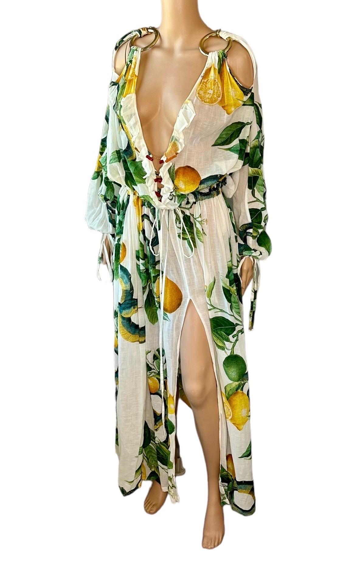 Roberto Cavalli S/S 2005 Runway Chain Cutout Plunging Neckline Maxi Dress For Sale 1