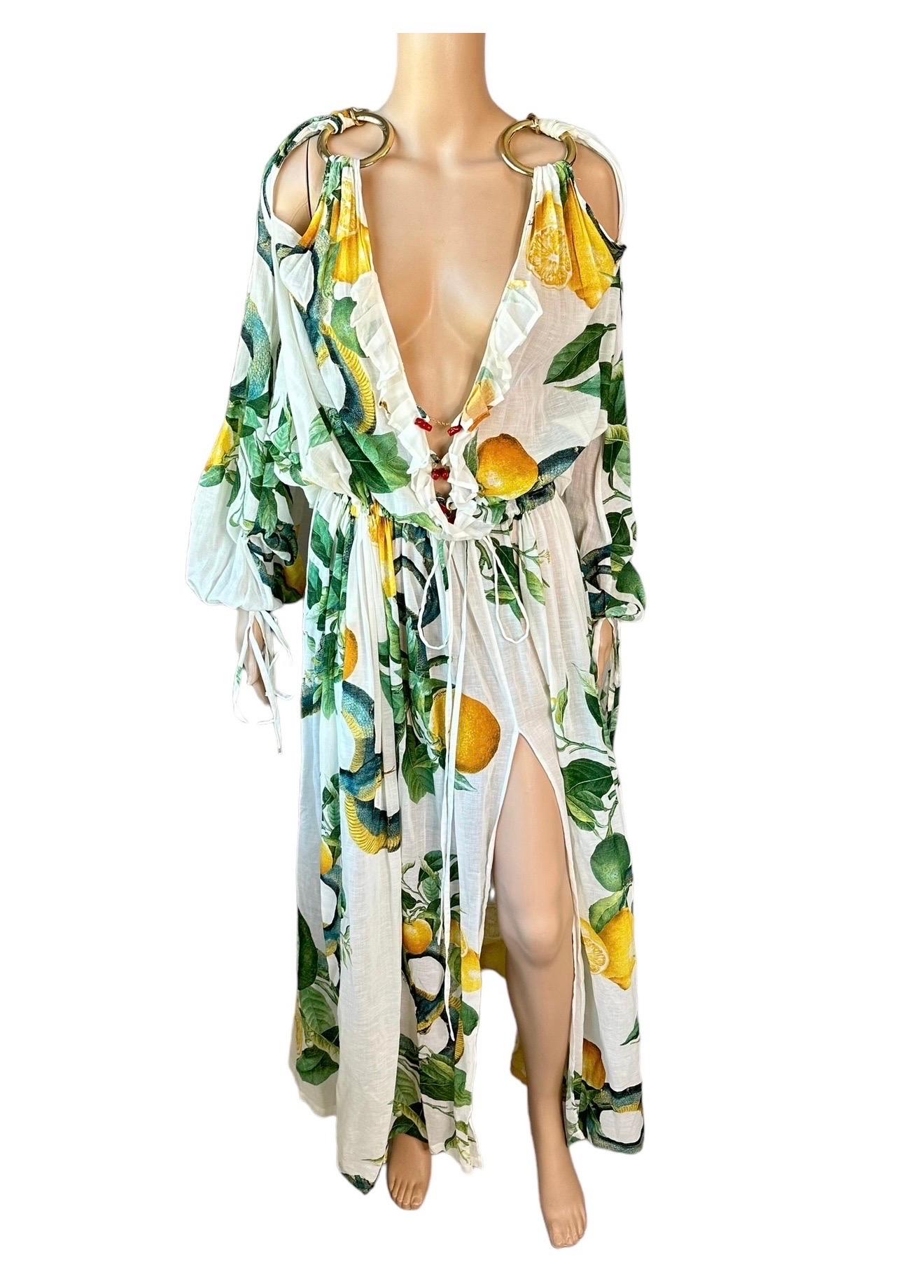 Roberto Cavalli S/S 2005 Runway Chain Cutout Plunging Neckline Maxi Dress For Sale 4