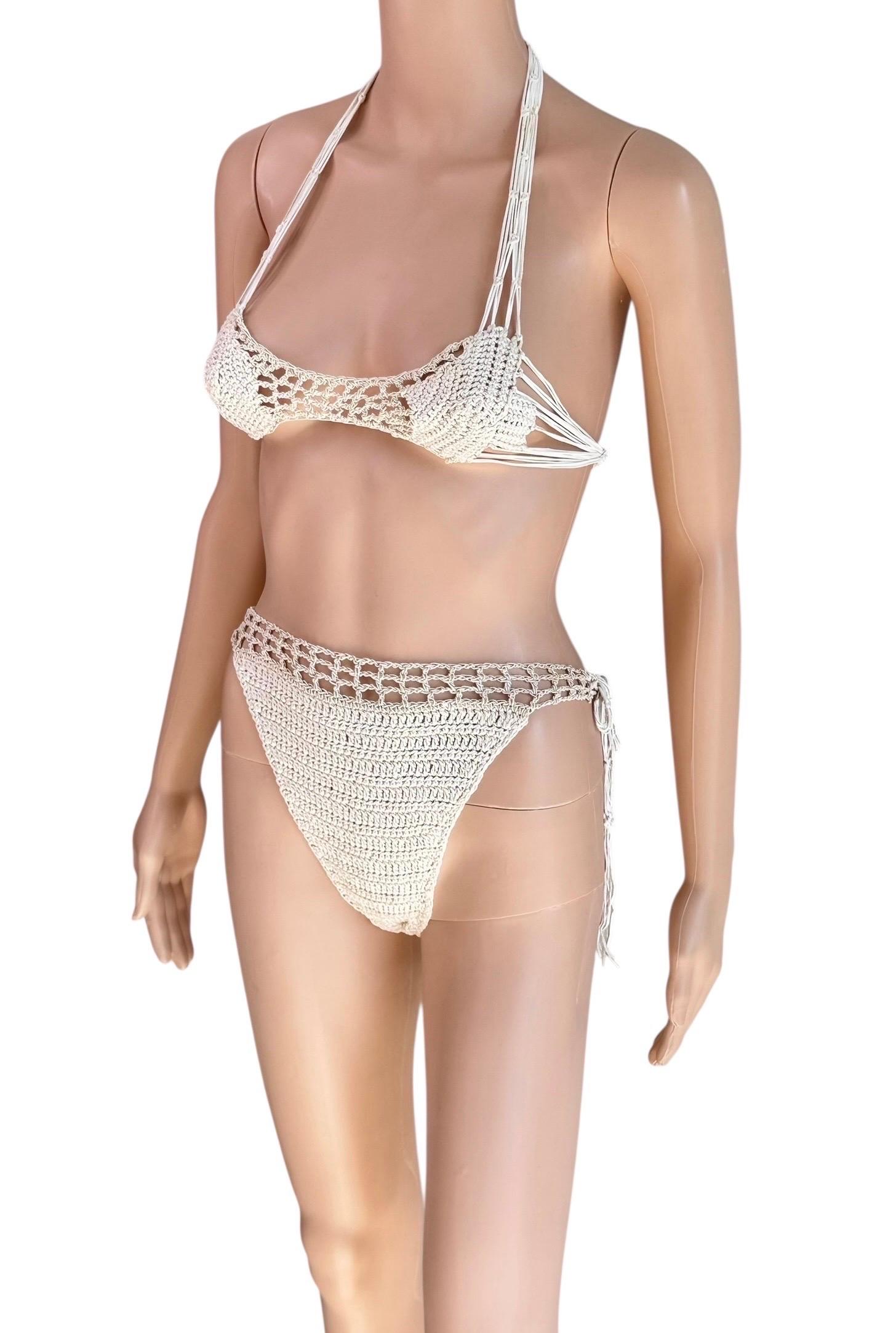 Roberto Cavalli S/S 2005 Runway Crochet Zweiteiliges Bikini Set Badeanzug Bademode im Zustand „Gut“ im Angebot in Naples, FL
