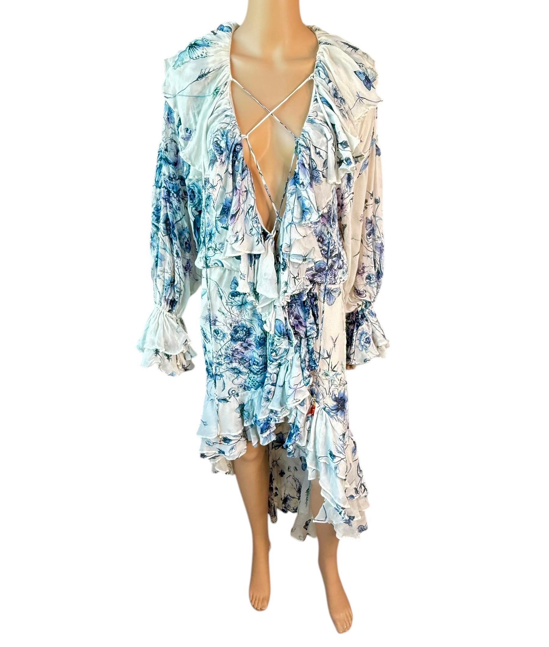 Roberto Cavalli défilé S/S 2005 - Robe bohème à décolleté plongeant et encolure à lacets en vente 2