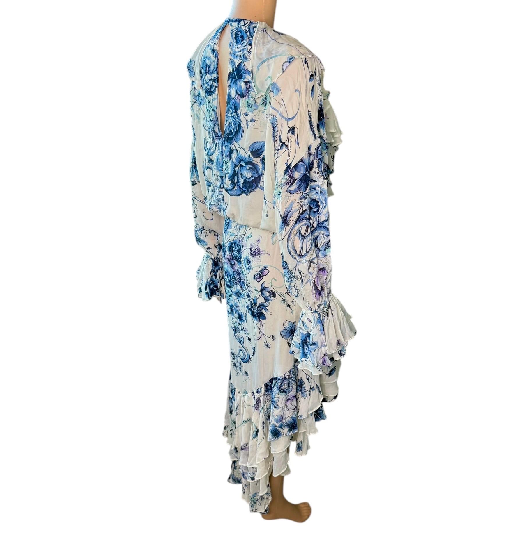 Roberto Cavalli défilé S/S 2005 - Robe bohème à décolleté plongeant et encolure à lacets en vente 3