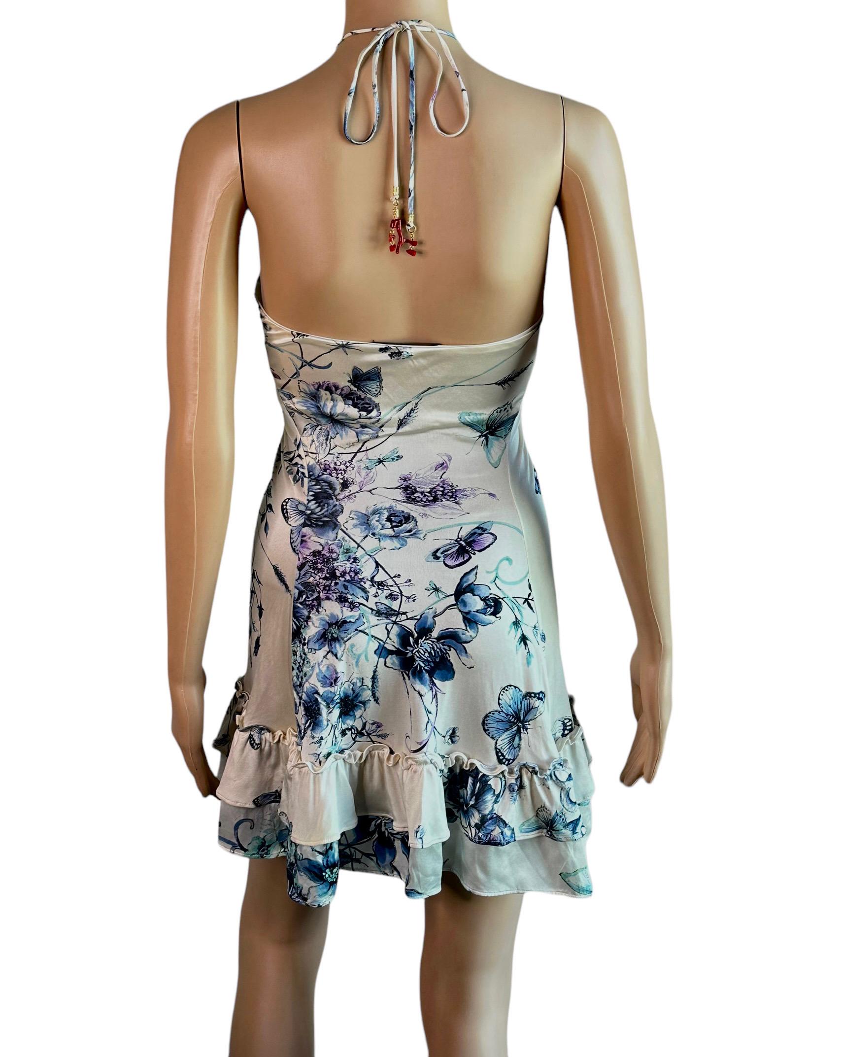  Roberto Cavalli S/S 2005 - Mini robe imprimée florale abstraite avec tatouage Pour femmes 