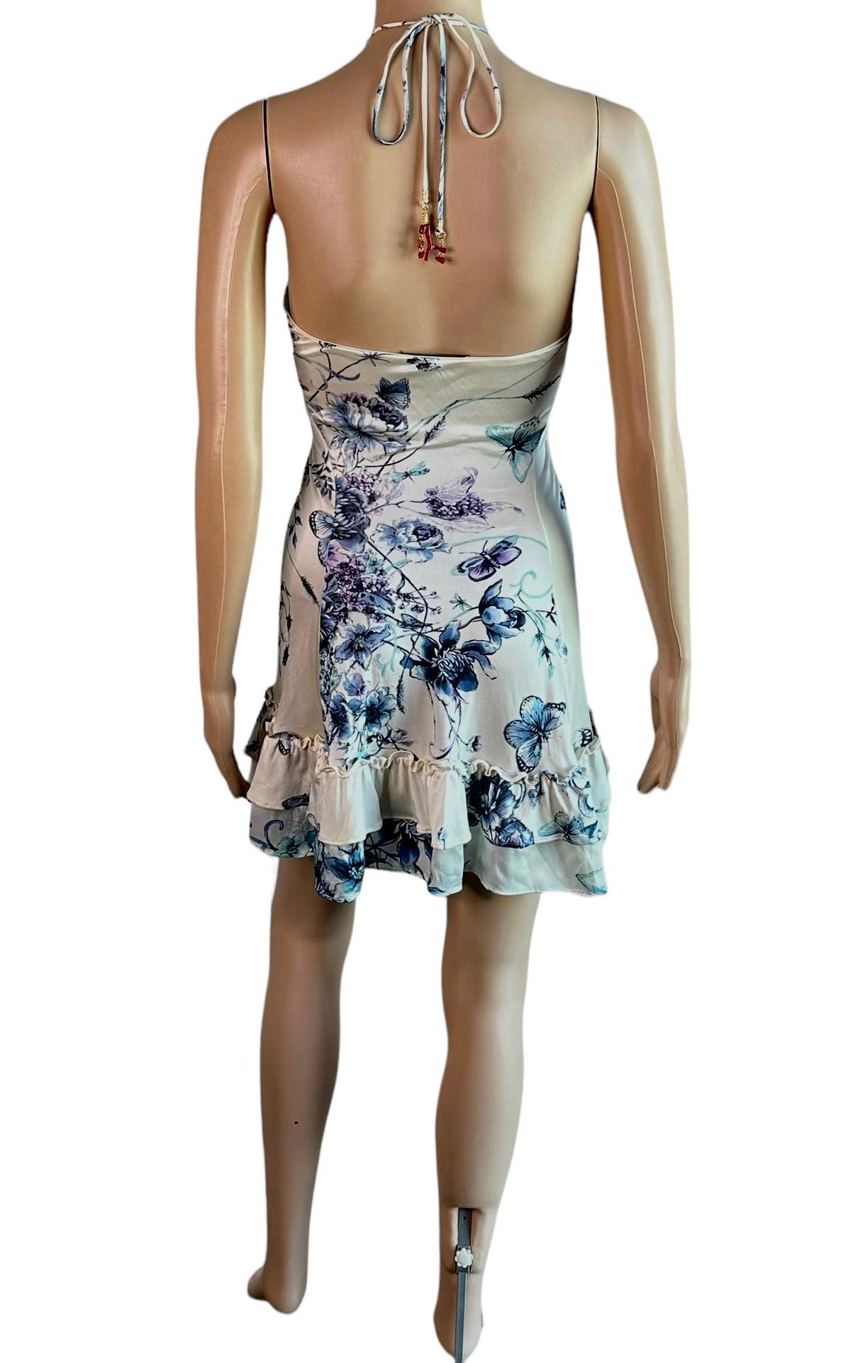 Roberto Cavalli S/S 2005 - Mini robe imprimée florale abstraite avec tatouage 2