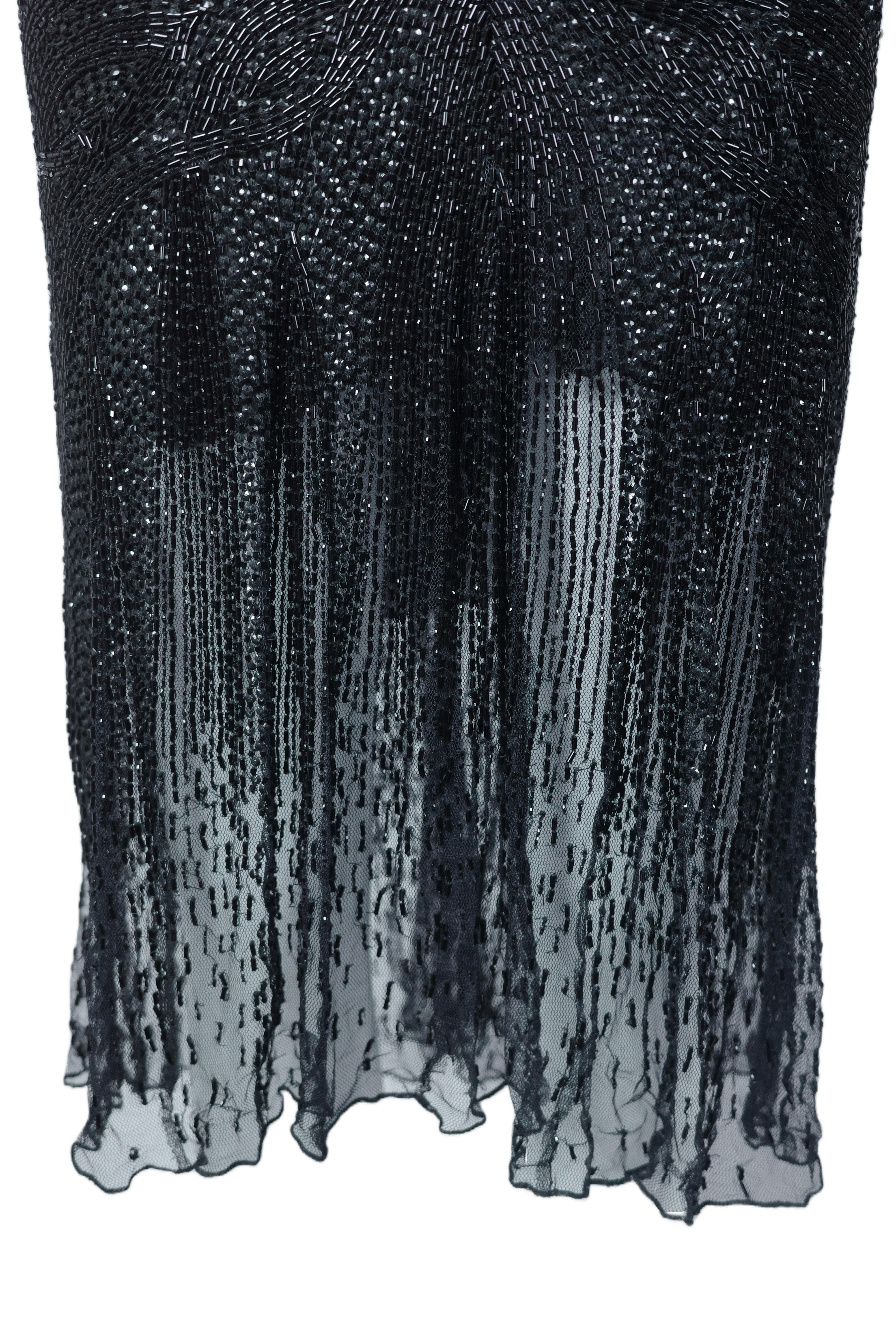 ROBERTO CAVALLI S/s 2006 Black beaded embellished Midi Dress New With Tags For Sale 5