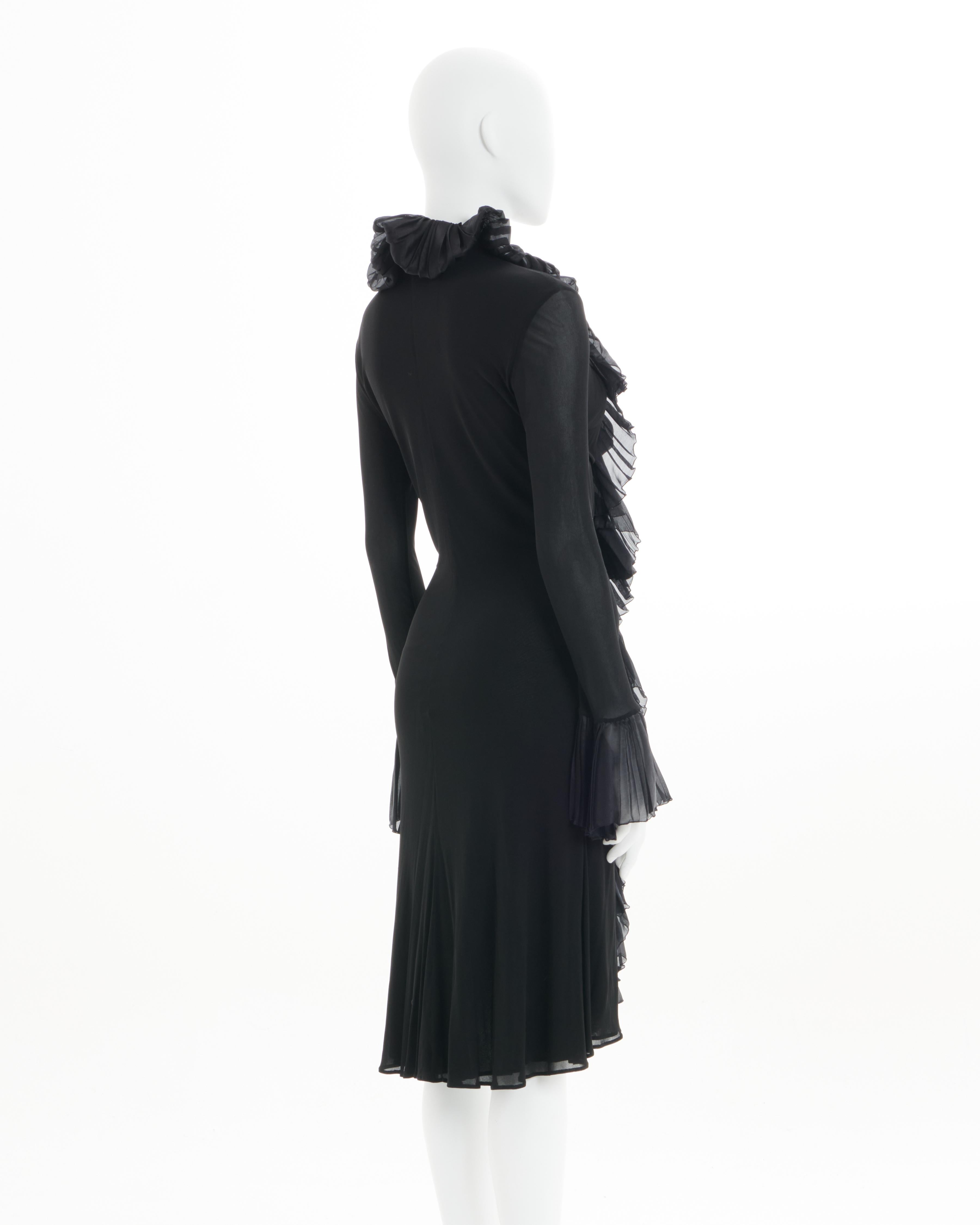Roberto Cavalli S/S 2006 Black ruffle cocktail dress 1