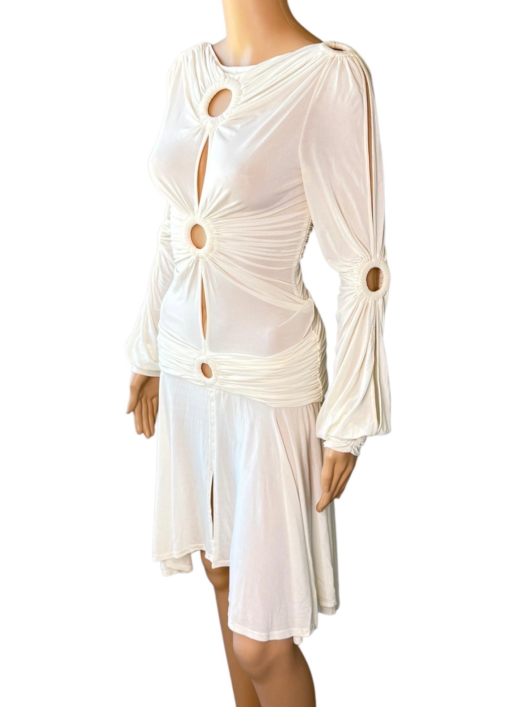 Women's Roberto Cavalli S/S 2006 Runway Cutout Semi-Sheer Dress For Sale