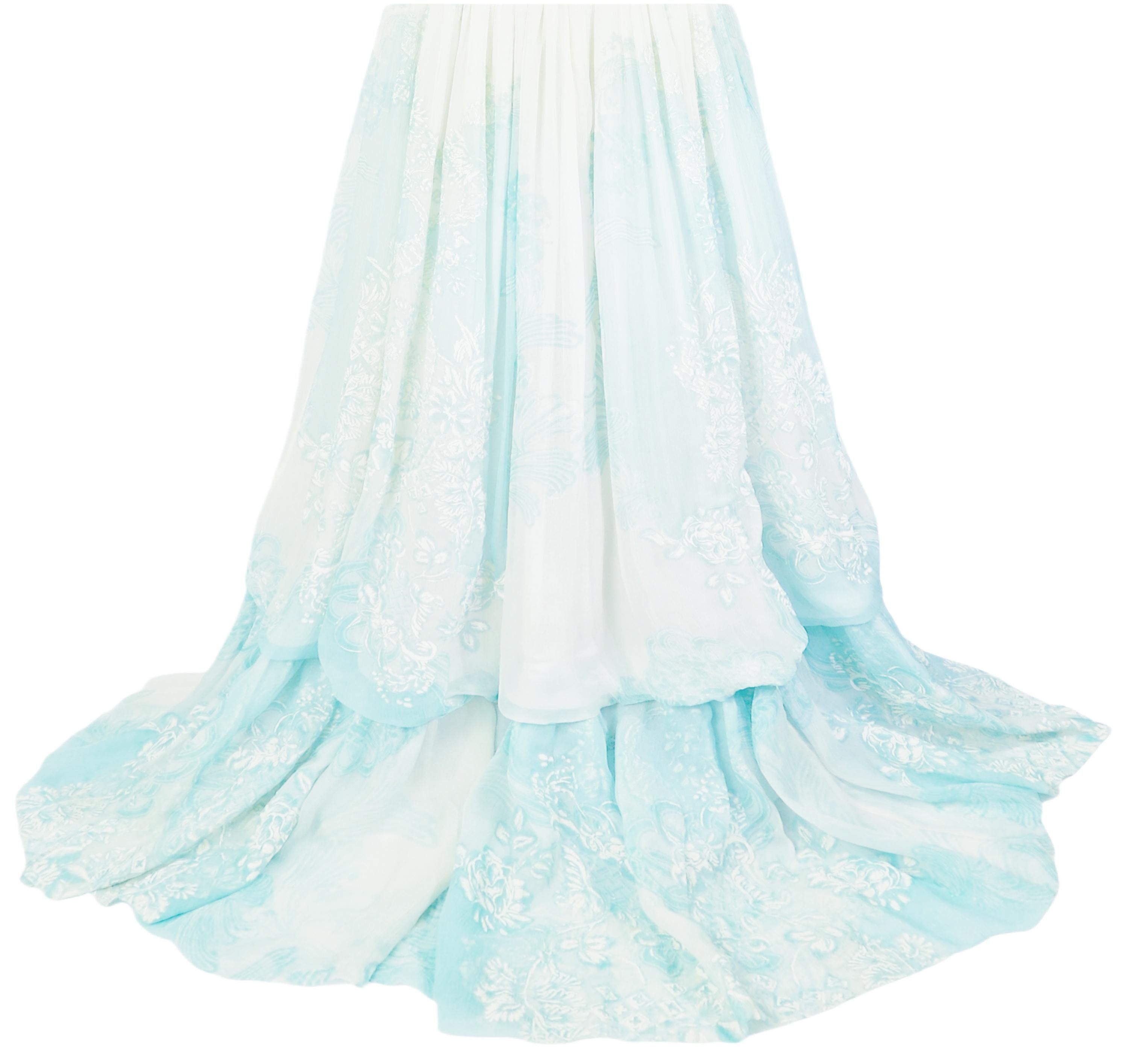 ROBERTO CAVALLI S/s 2007 Abito Flowy Baby Blue con Collo Halter Nuovo con Etichetta in vendita 6